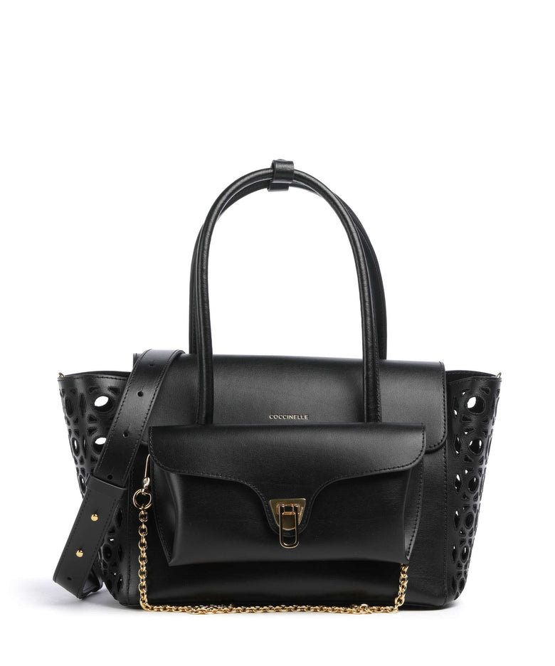 Coccinelle Beat Double Monogram Handbag noir