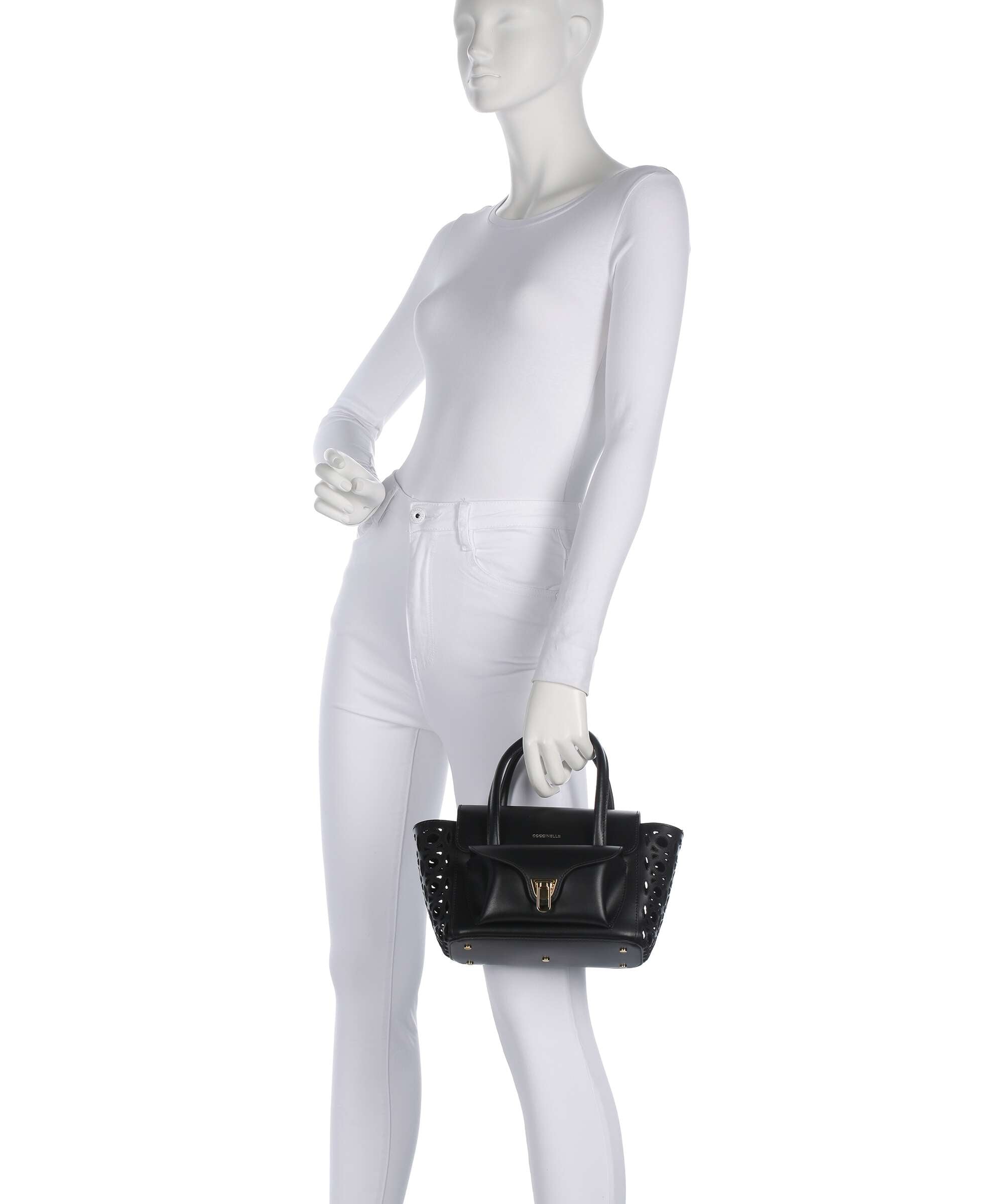 Coccinelle Beat Double Monogram Handbag noir