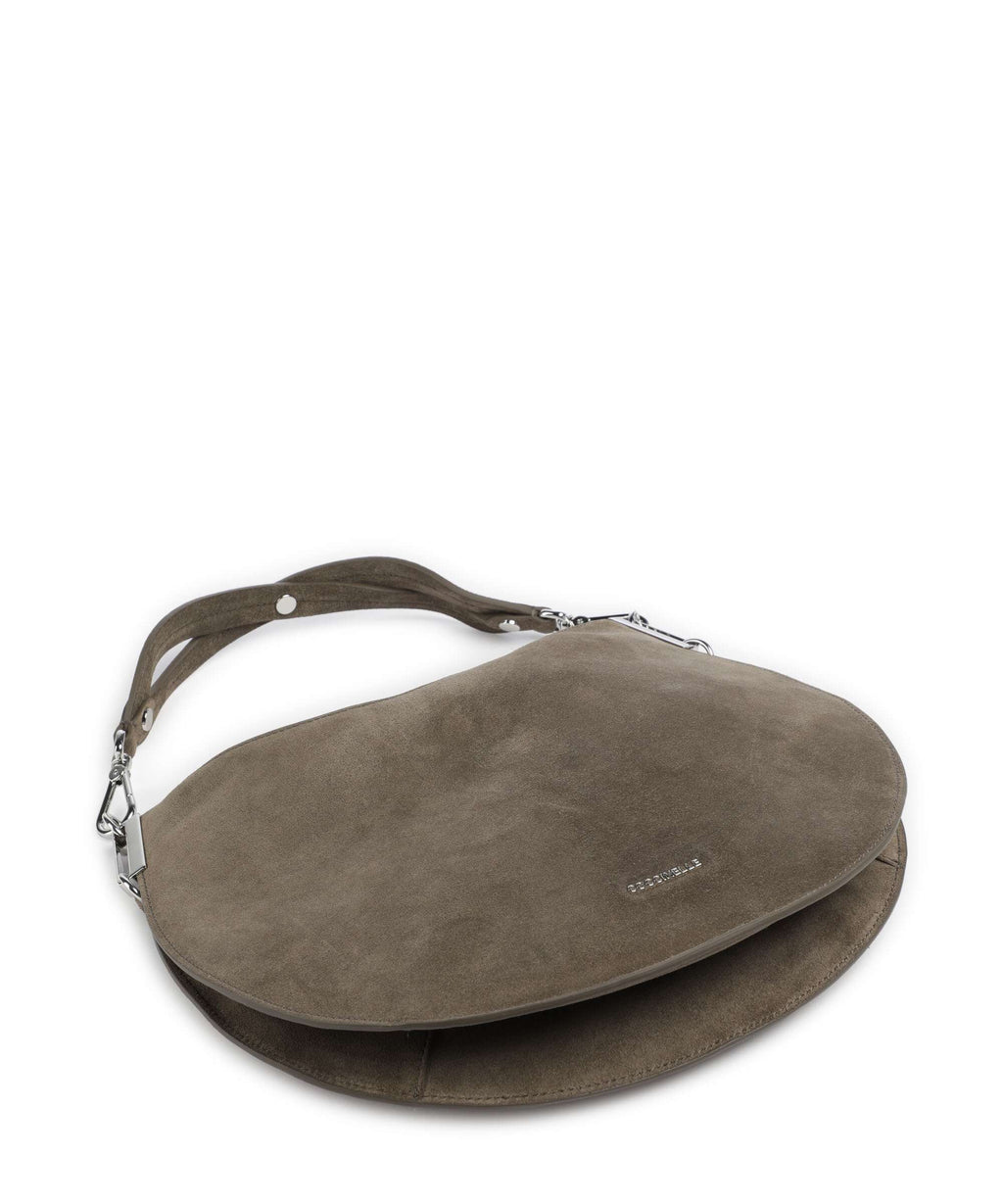 Coccinelle Sunup Suede Hobo bag fango