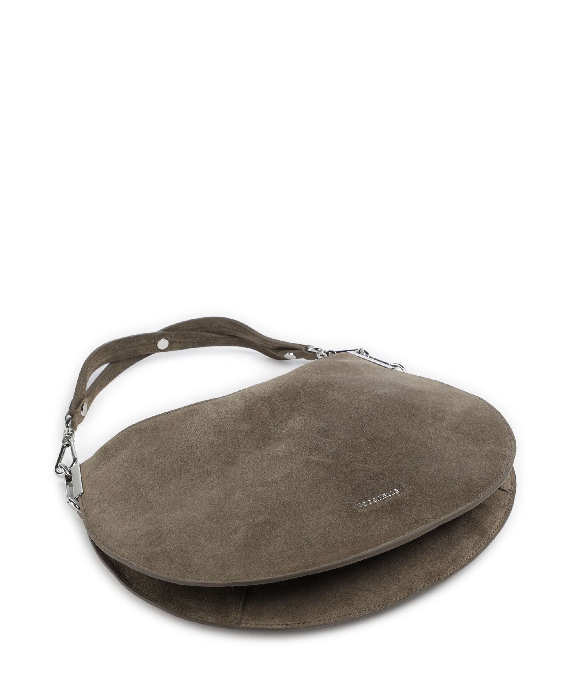 Coccinelle Sunup Suede Hobo bag fango