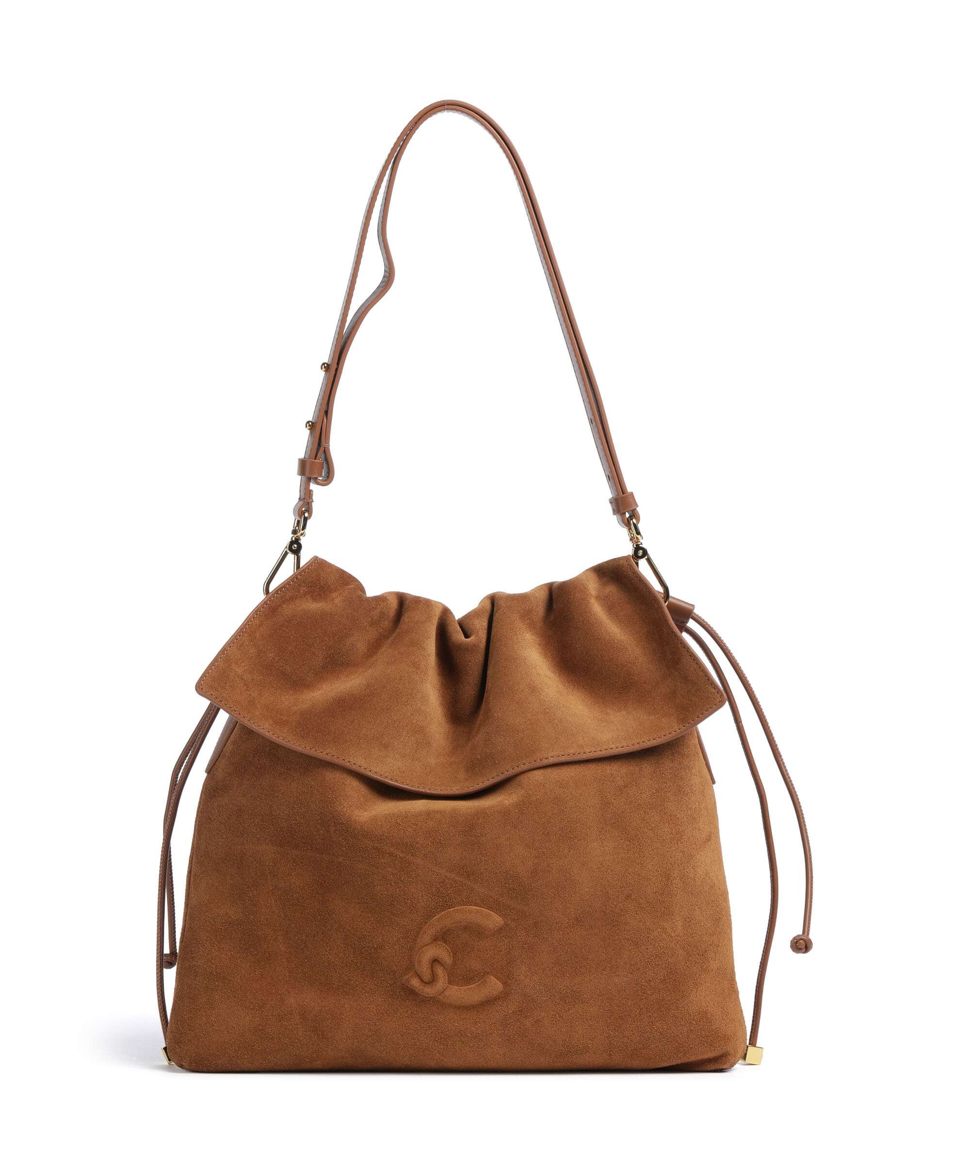 Coccinelle Lidia Suede Hobo bag brushed cow leather winter rose