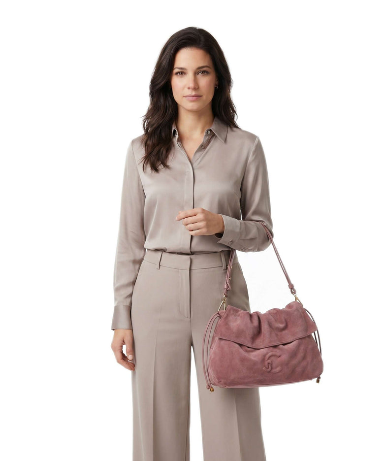 Coccinelle Lidia Suede Hobo bag winter rose