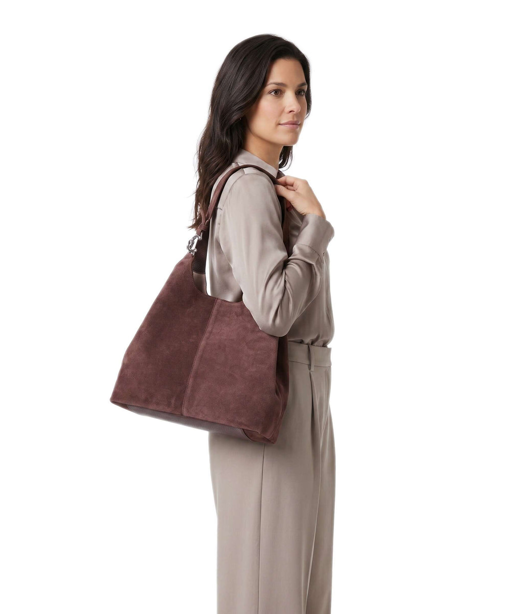 Coccinelle C-Easy Suede Hobo bag berry