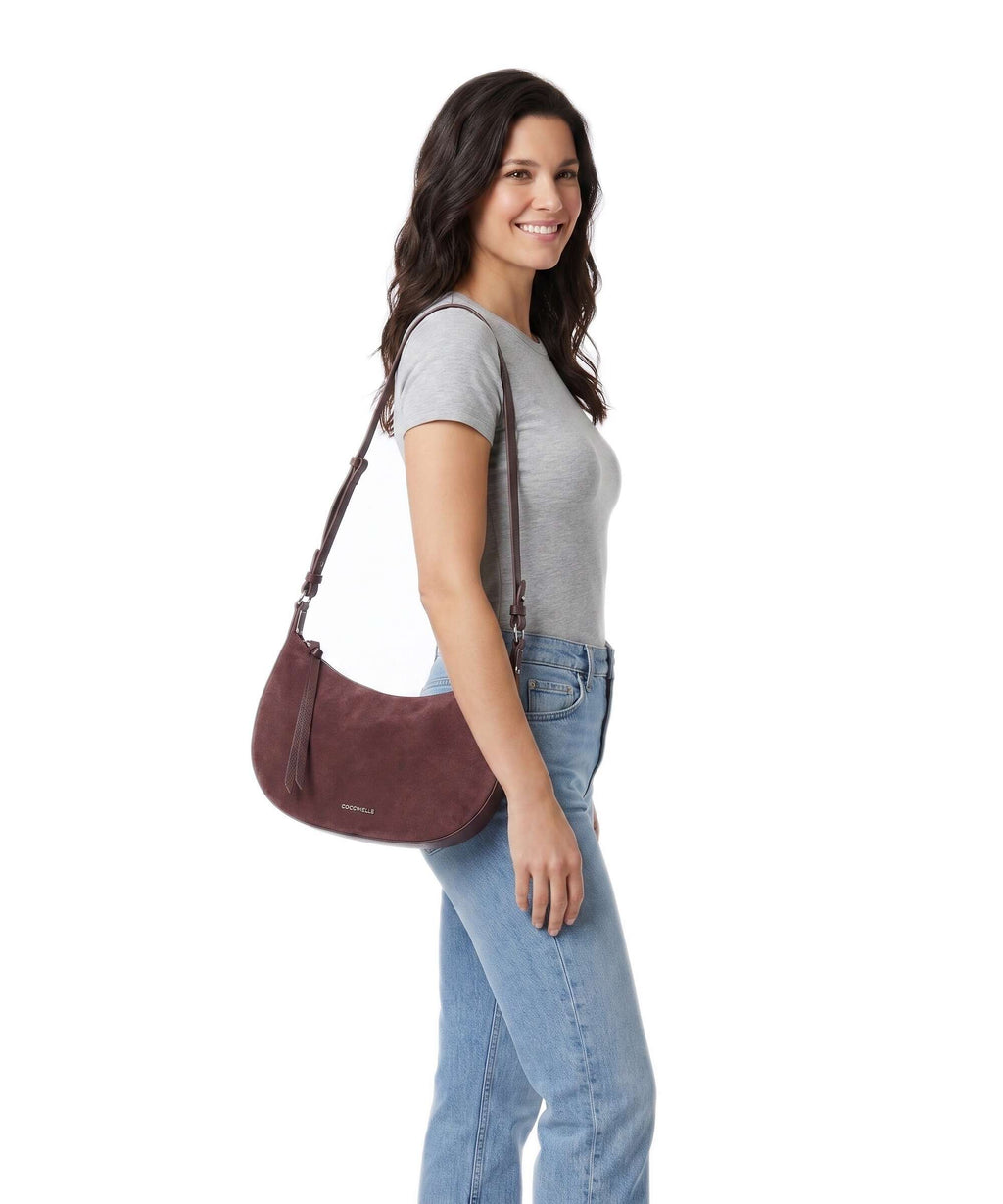 Coccinelle Fujiko Suede Crossbody bag berry