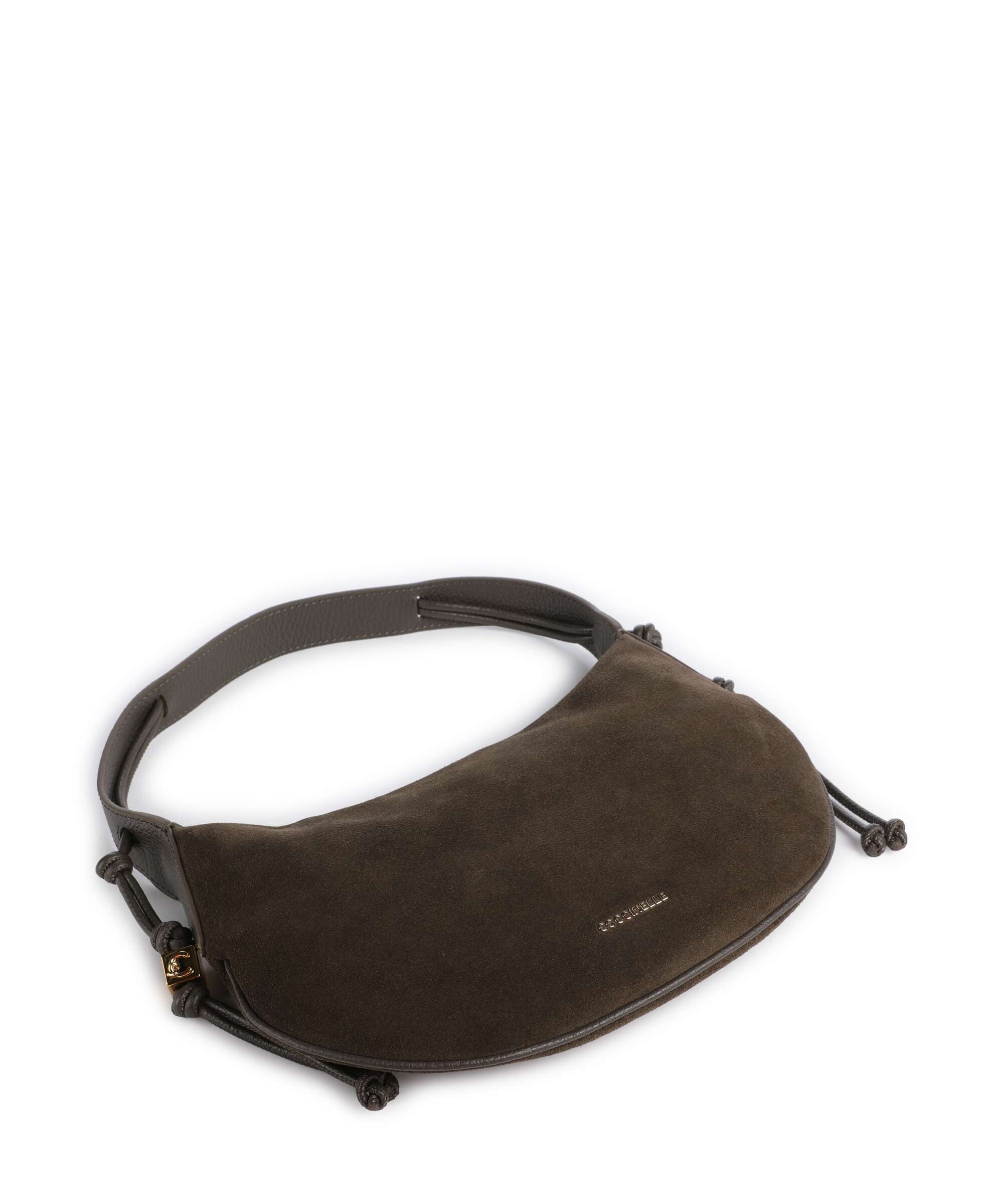 Coccinelle Thess Suede Hobo bag fango