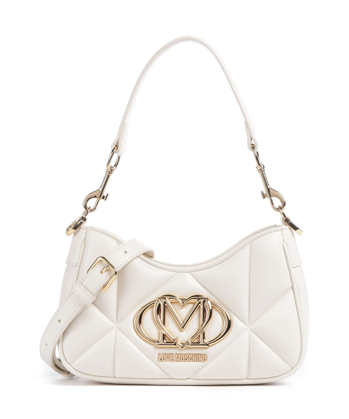 Love Moschino Embossed Q Shoulder bag ivory
