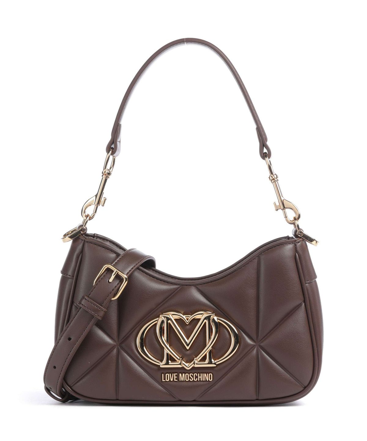 Love Moschino Embossed Q Shoulder bag chocolate