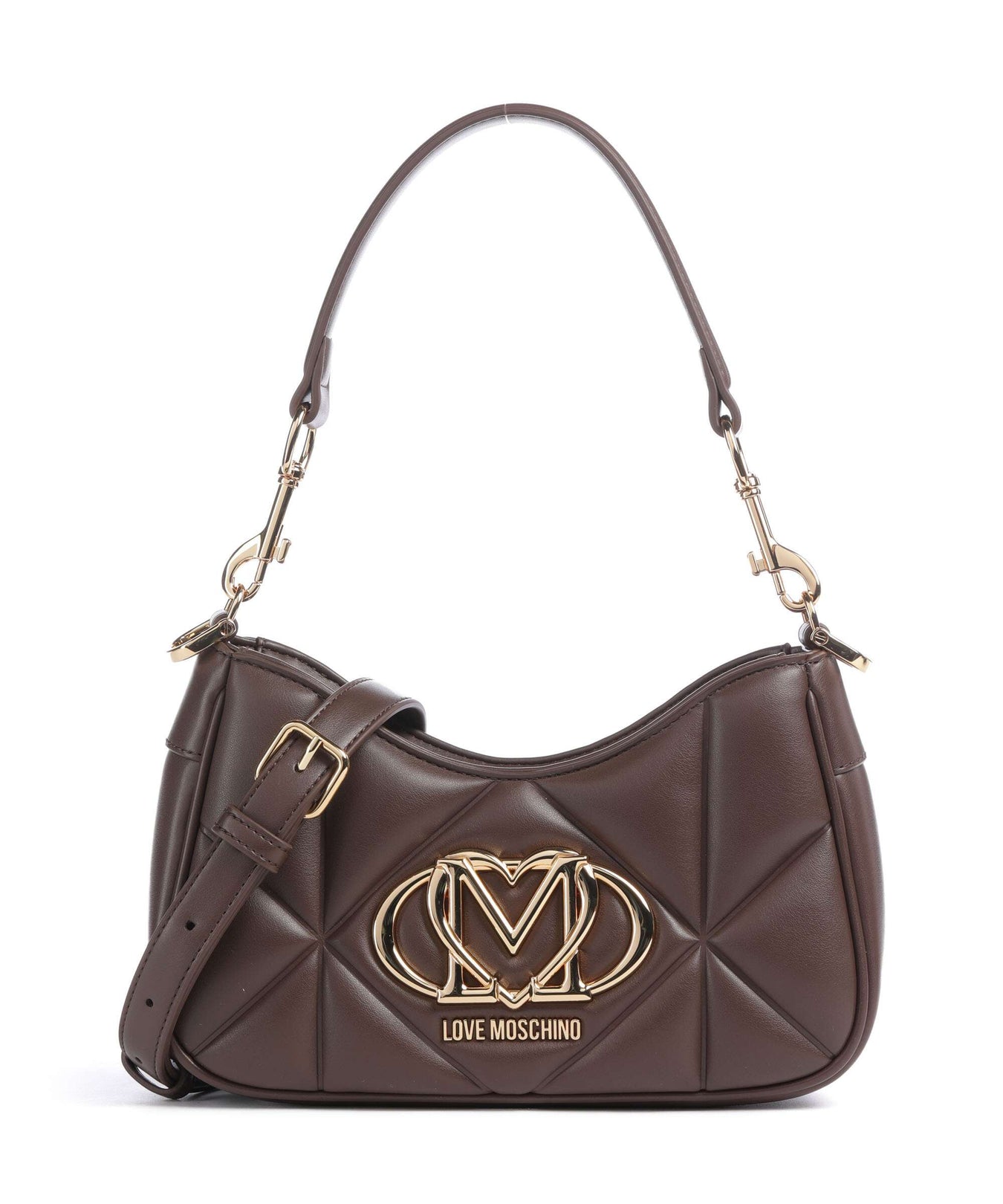 Love Moschino Embossed Q Shoulder bag chocolate