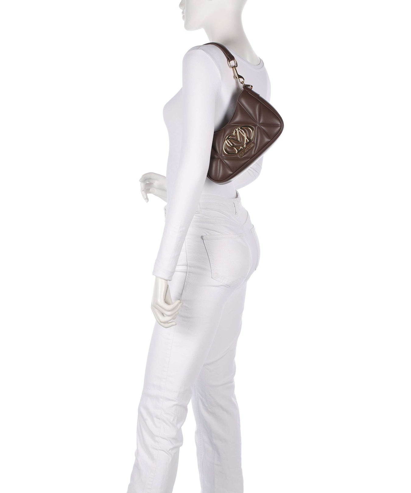 Love Moschino Embossed Q Shoulder bag chocolate