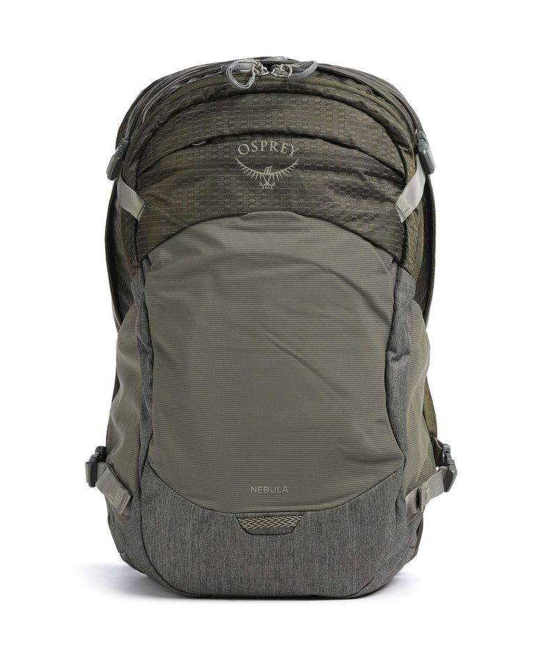 osprey backpack green gray Osprey Nebula Laptop backpack 14″ recycled nylon moss green/earl grey heather