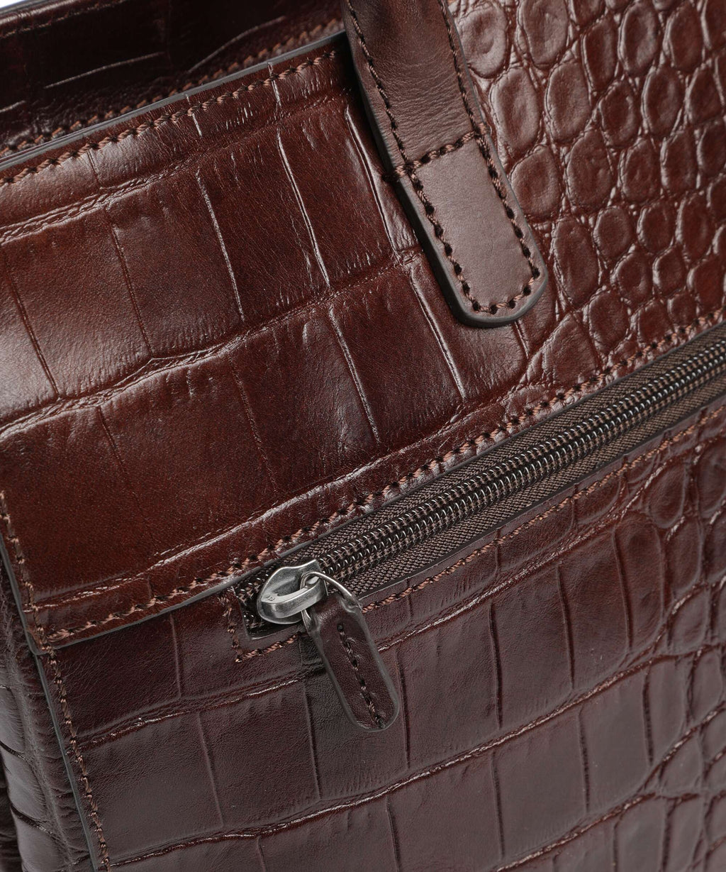 Castelijn & Beerens Croco Tess Briefcase mocca