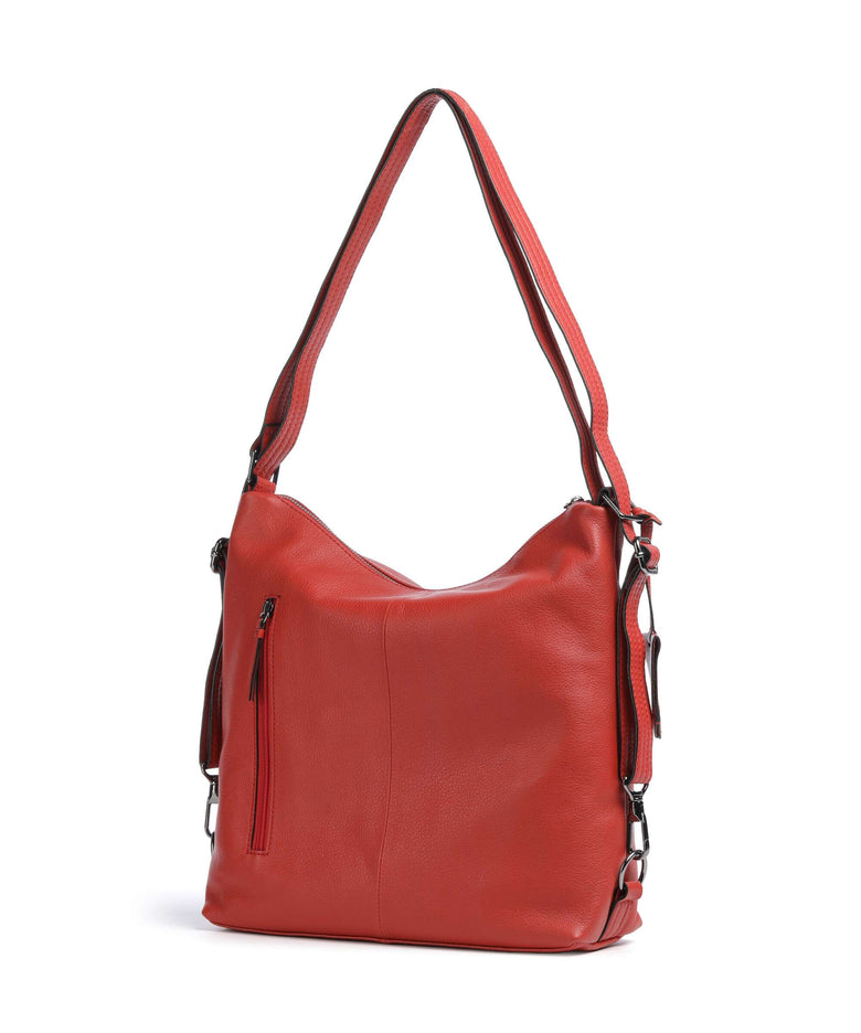 Burkely Rock Ruby Backpack bag grained leather really red