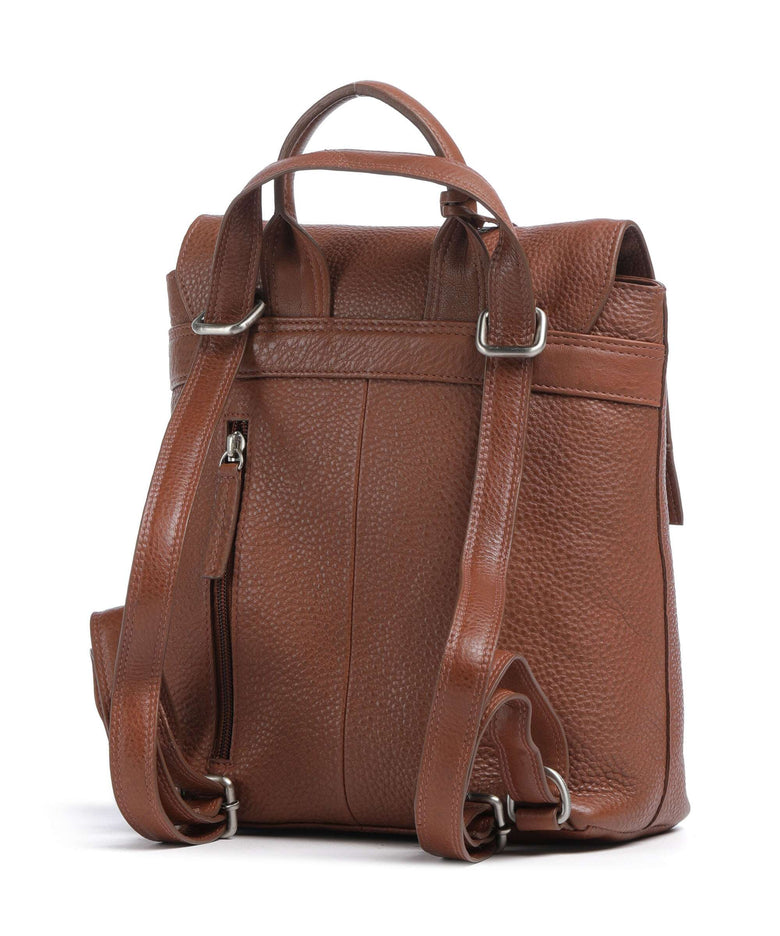 Burkely Soft Skylar Backpack bag grained leather chestnut