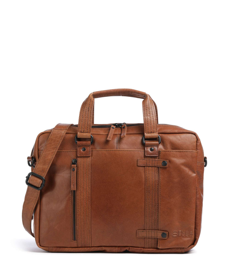 Spikes & Sparrow Bronco Dexter Briefcase brandy