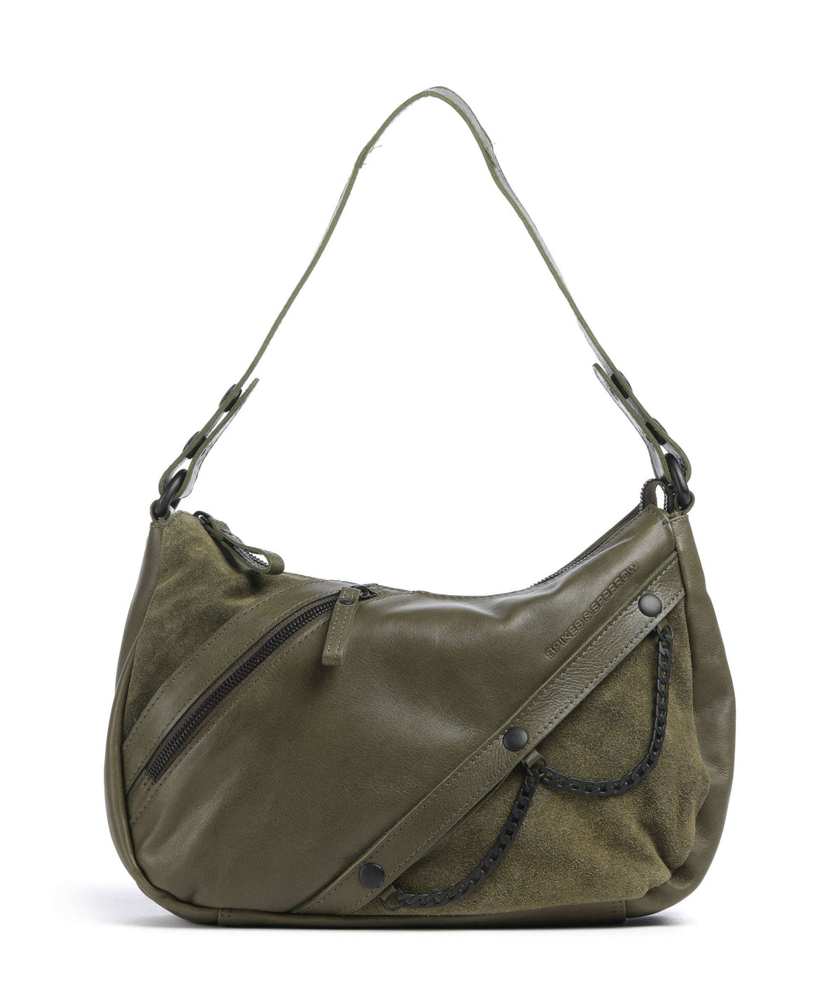 Spikes & Sparrow Suede Mix Jadeline Shoulder bag green