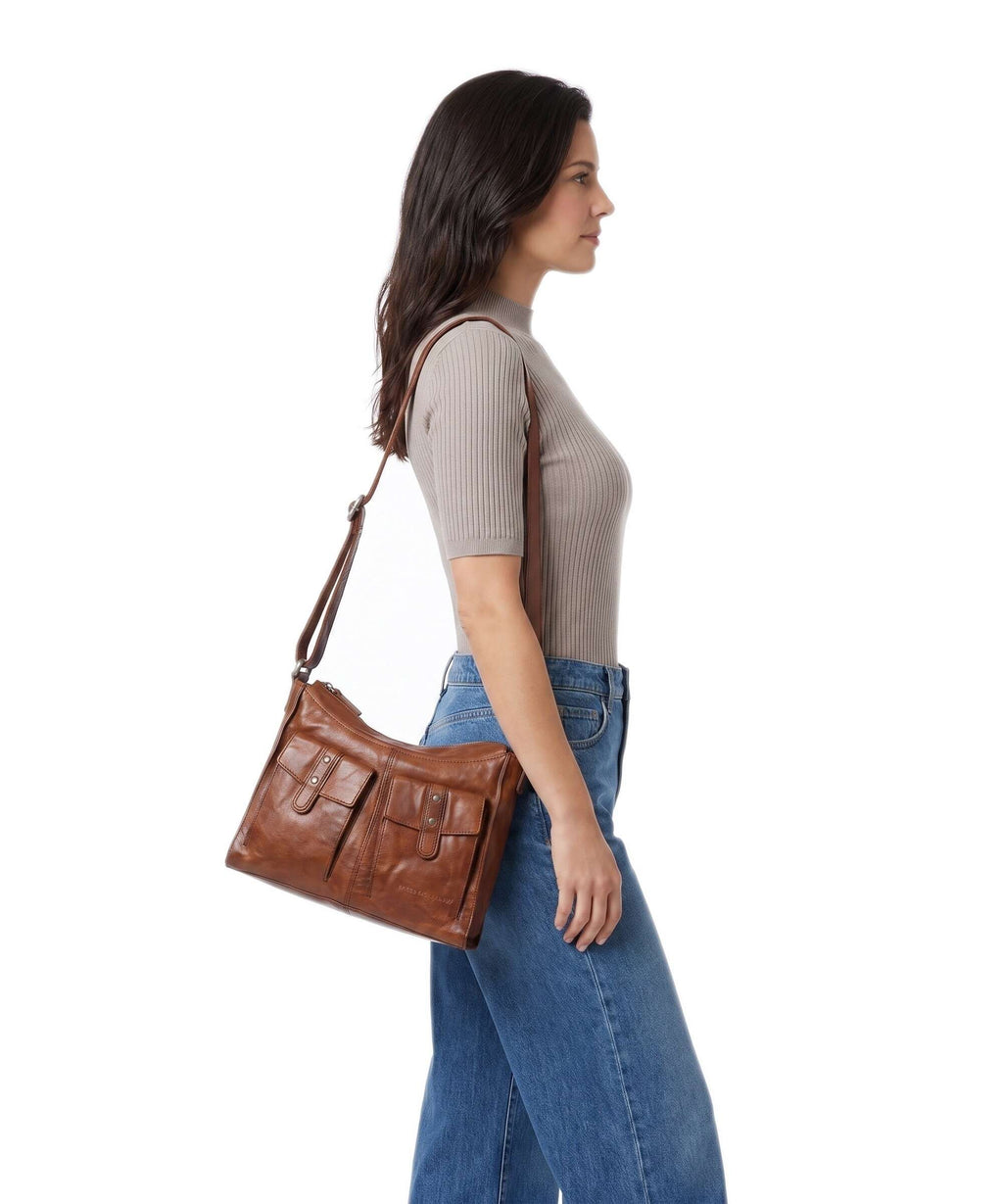 Spikes & Sparrow Apache Samara Hobo bag brandy
