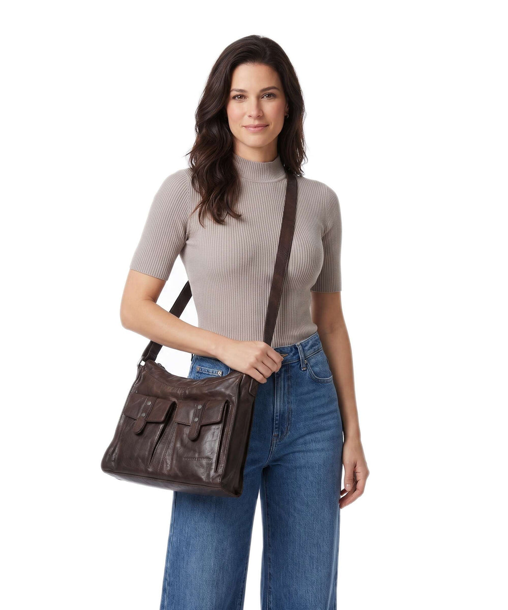 Spikes & Sparrow Apache Samara Hobo bag dark brown