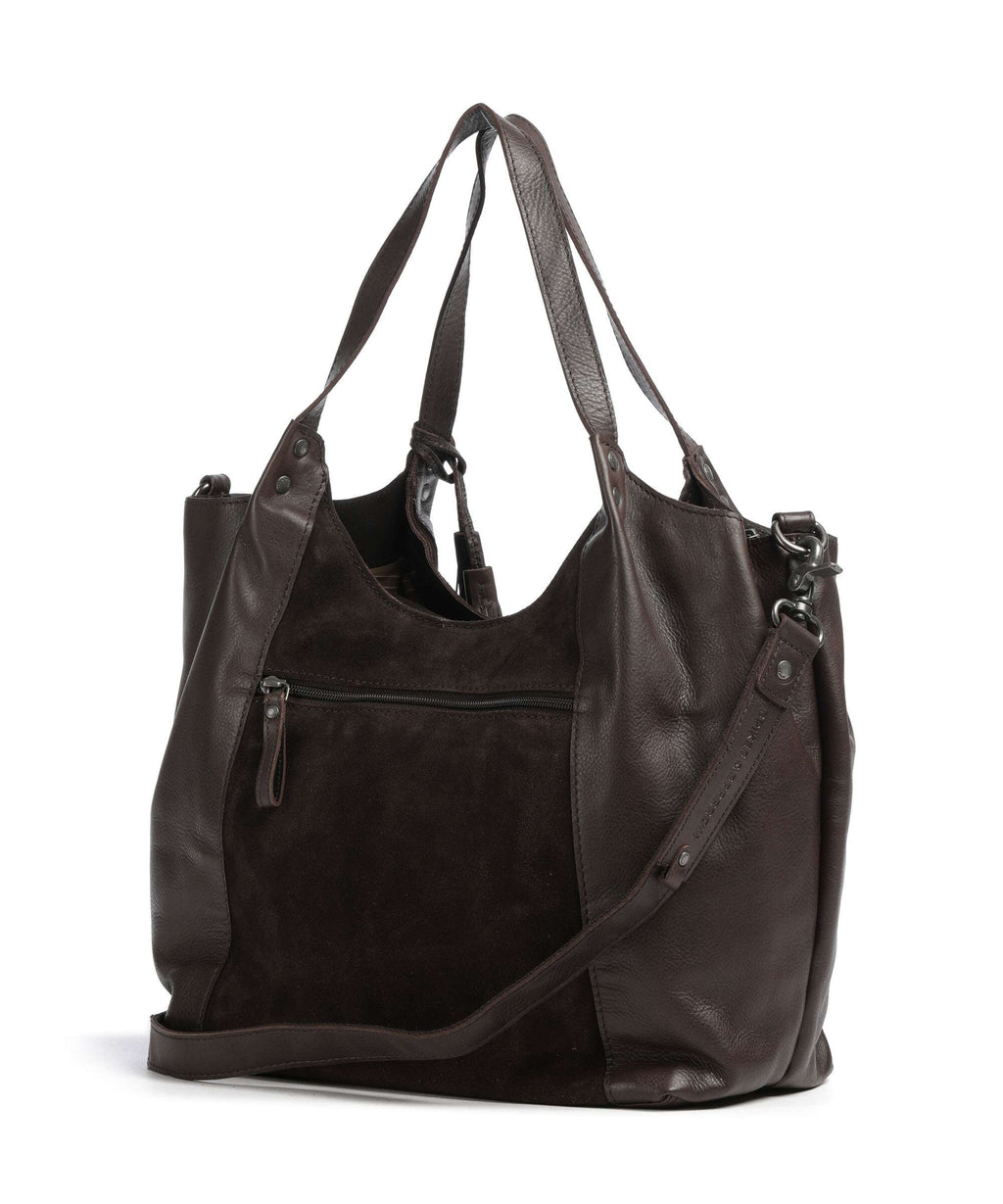 Spikes & Sparrow Suede Mix Ryana Tote bag dark brown