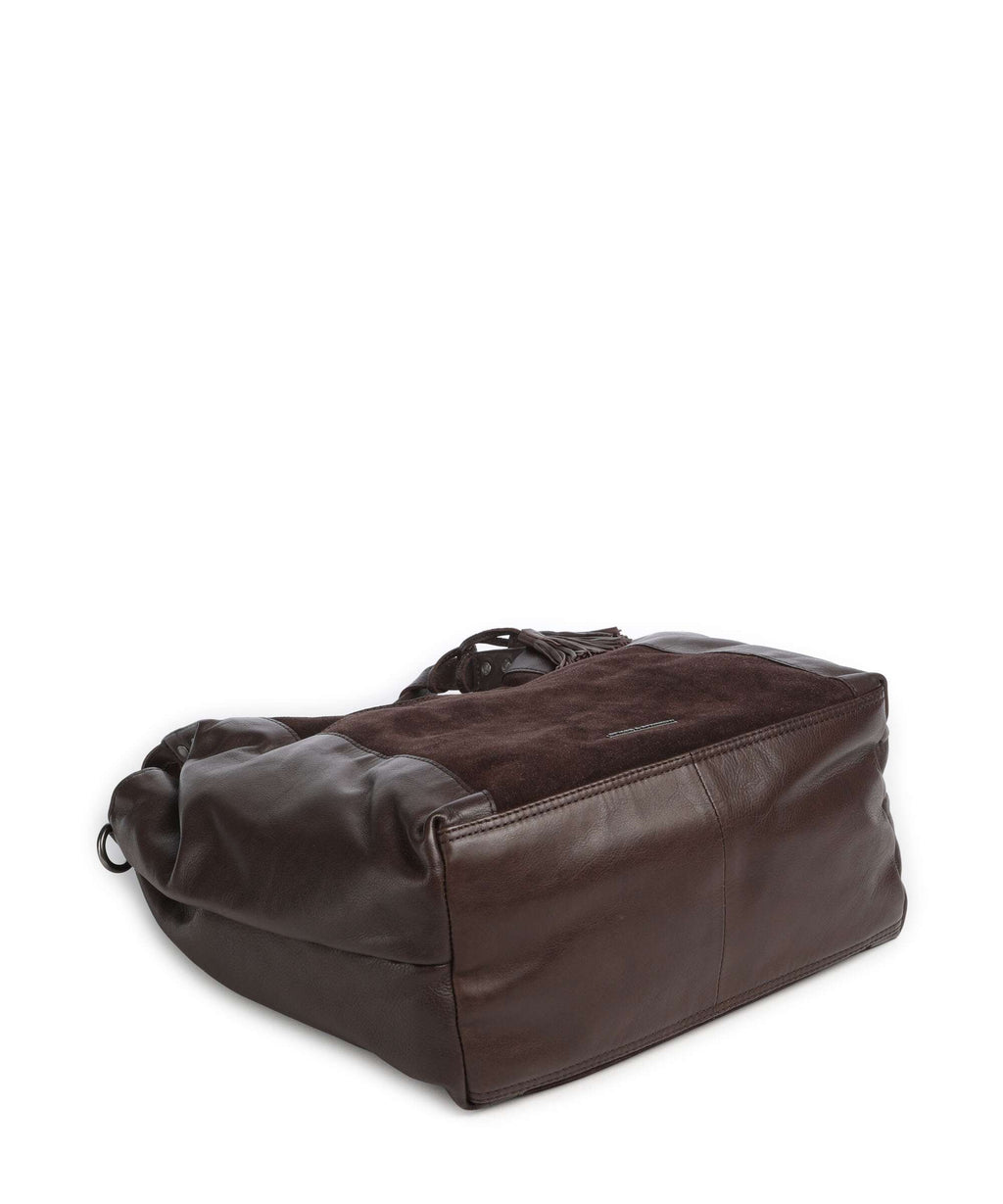 Spikes & Sparrow Suede Mix Ryana Tote bag dark brown