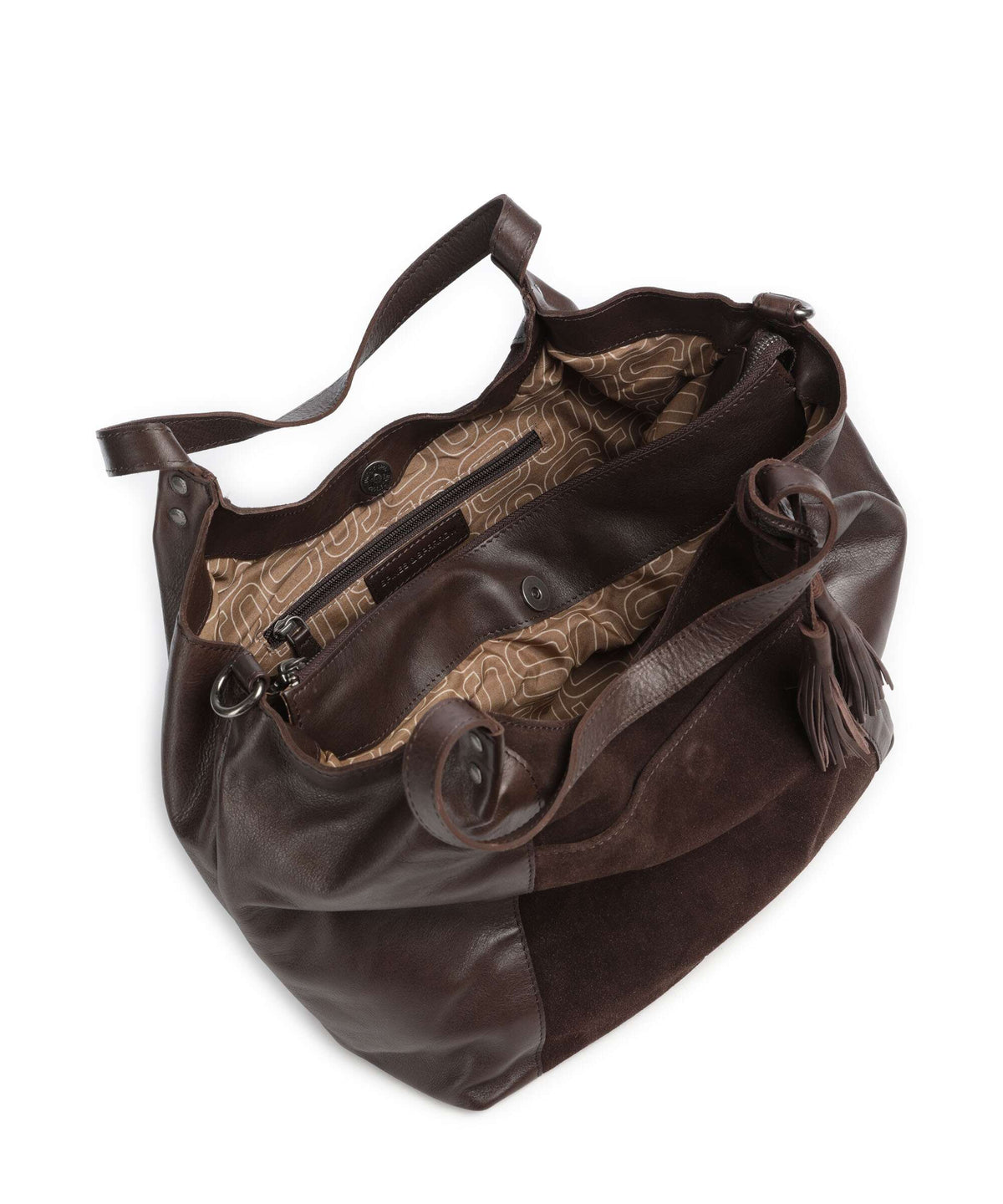 Spikes & Sparrow Suede Mix Ryana Tote bag dark brown
