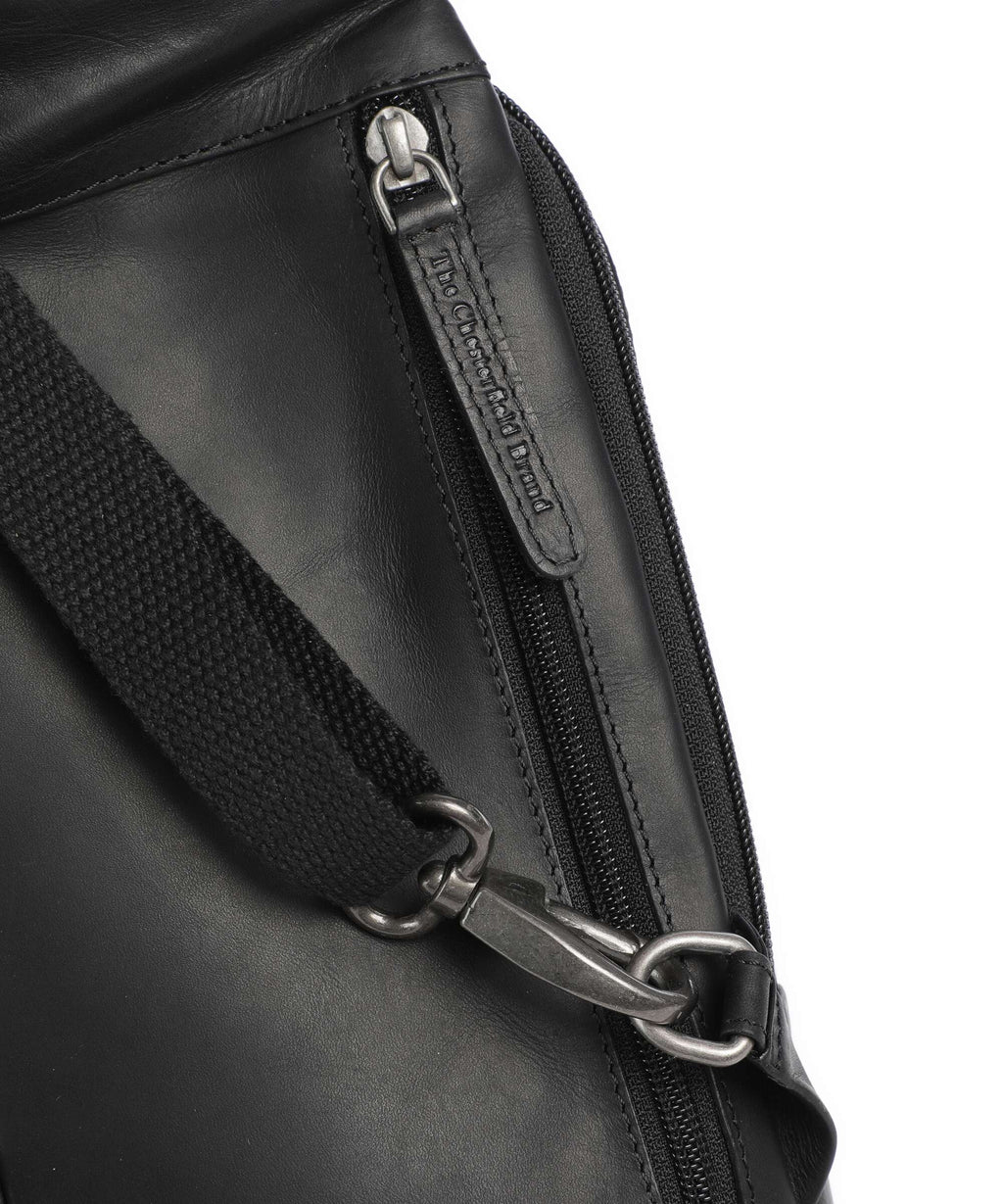 The Chesterfield Brand Cow Wax Pull Up Riga Sling bag black
