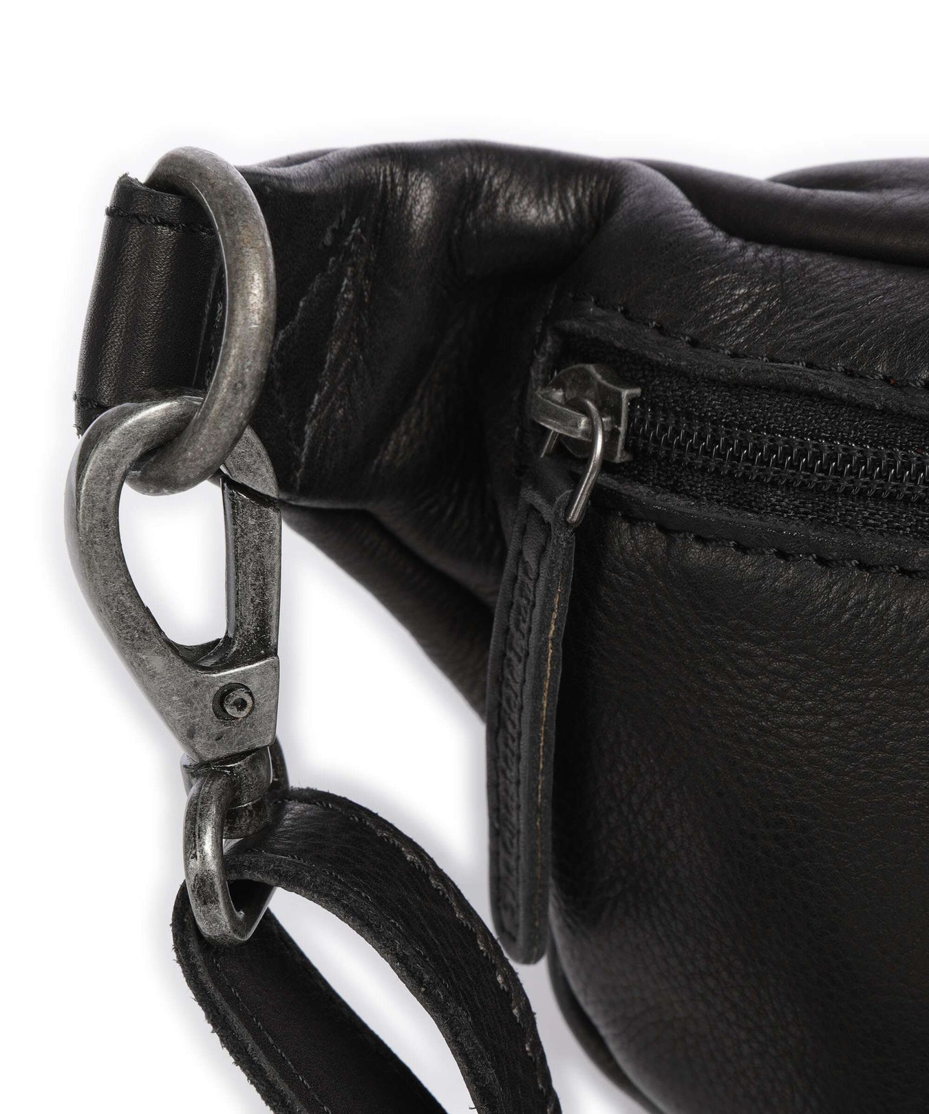 The Chesterfield Brand Washed Waxed Cow Severo Fanny pack black