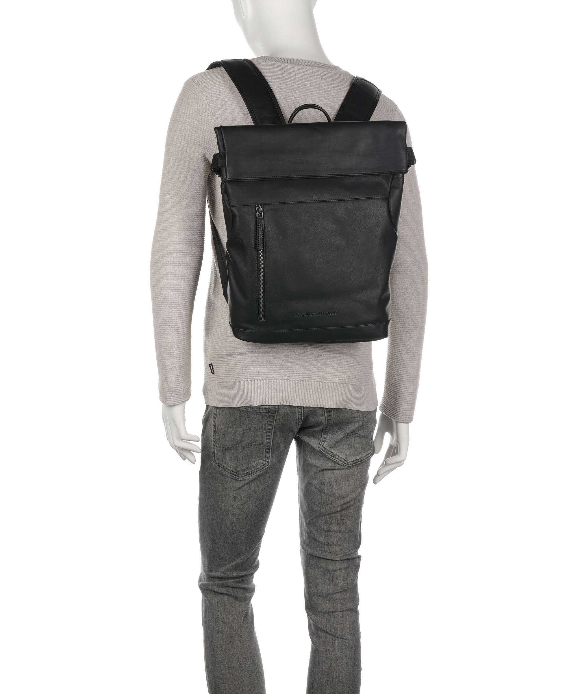 The Chesterfield Brand Wax Pull Up Cow Mazara Backpack black