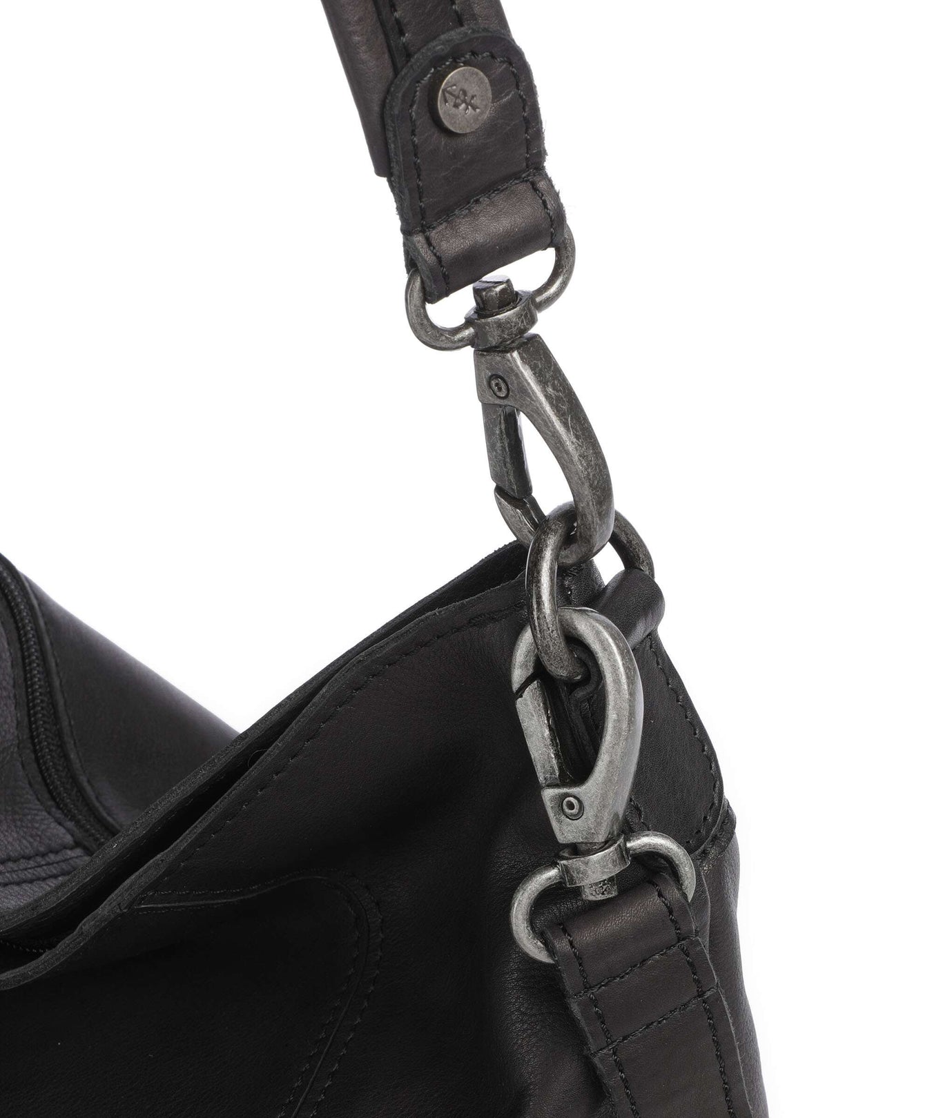 The Chesterfield Brand Washed Waxed Cow Sintra Hobo bag black