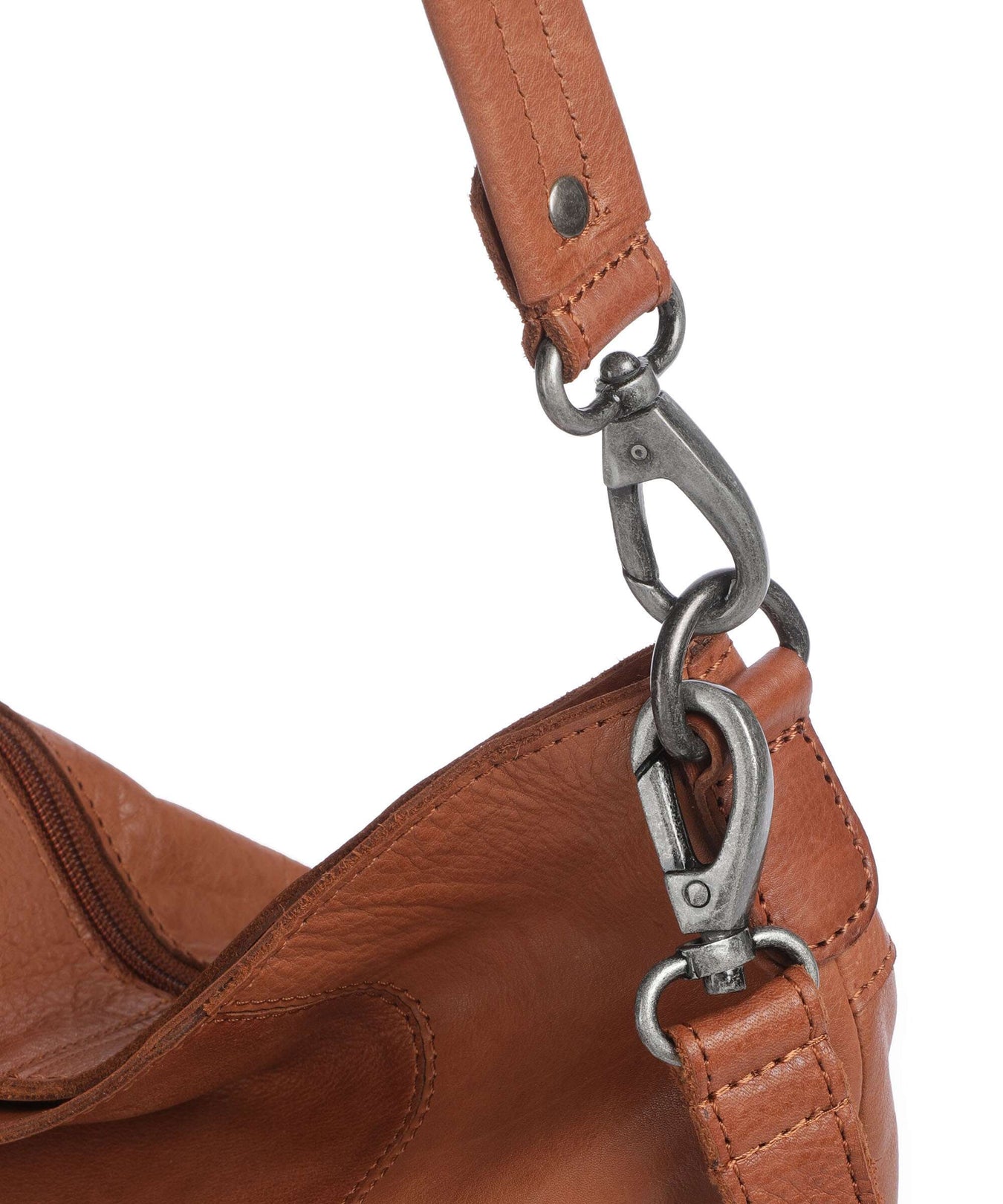 The Chesterfield Brand Washed Waxed Cow Sintra Hobo bag cognac