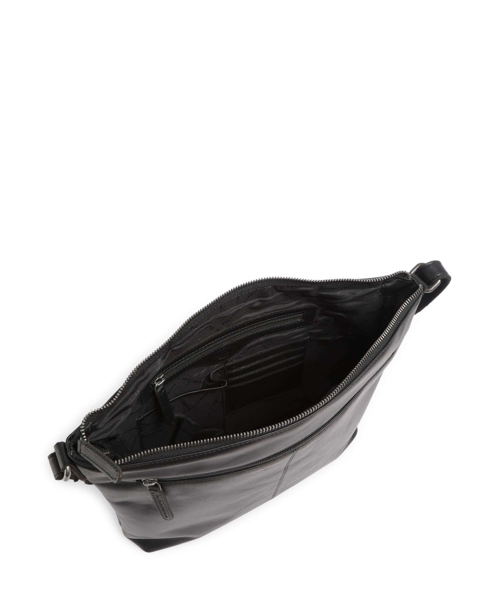 The Chesterfield Brand Cow Wax Pull Up Cartagena Crossbody bag black