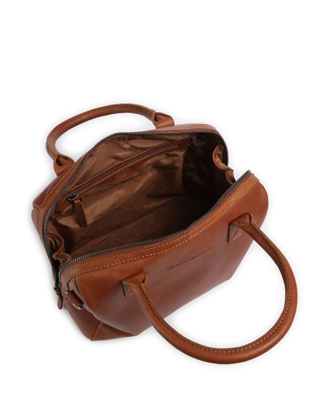 The Chesterfield Brand Cow Wax Pull Up Langton Handbag cognac