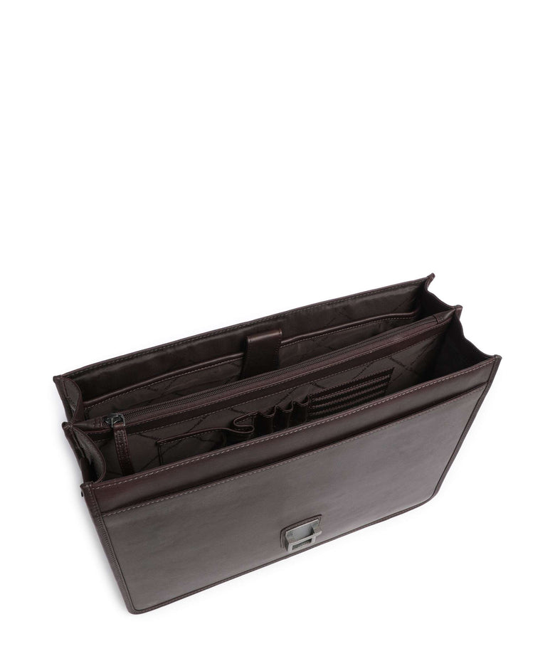 The Chesterfield Brand Cow Wax Pull Up Glenwood Briefcase brown