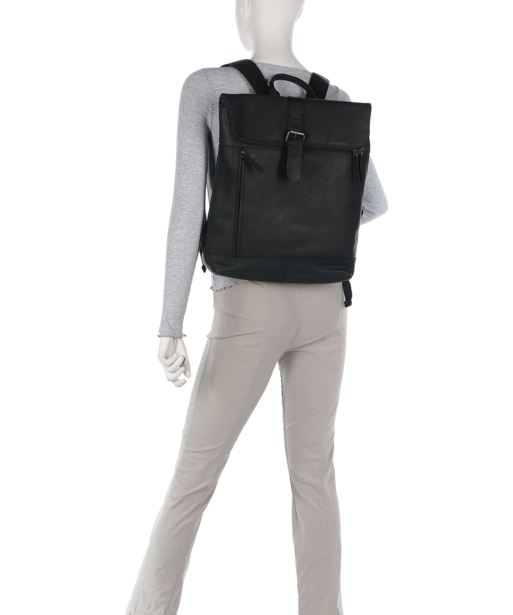 The Chesterfield Brand Wax Pull Up Cow Larsson Backpack black