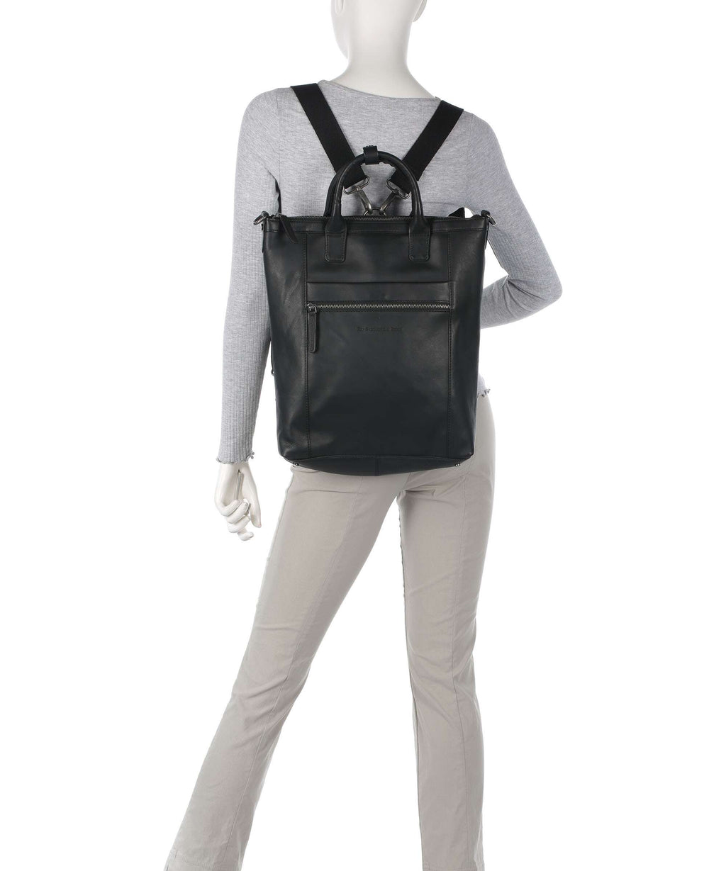 The Chesterfield Brand Wax Pull Up Cow Luisa Backpack bag black