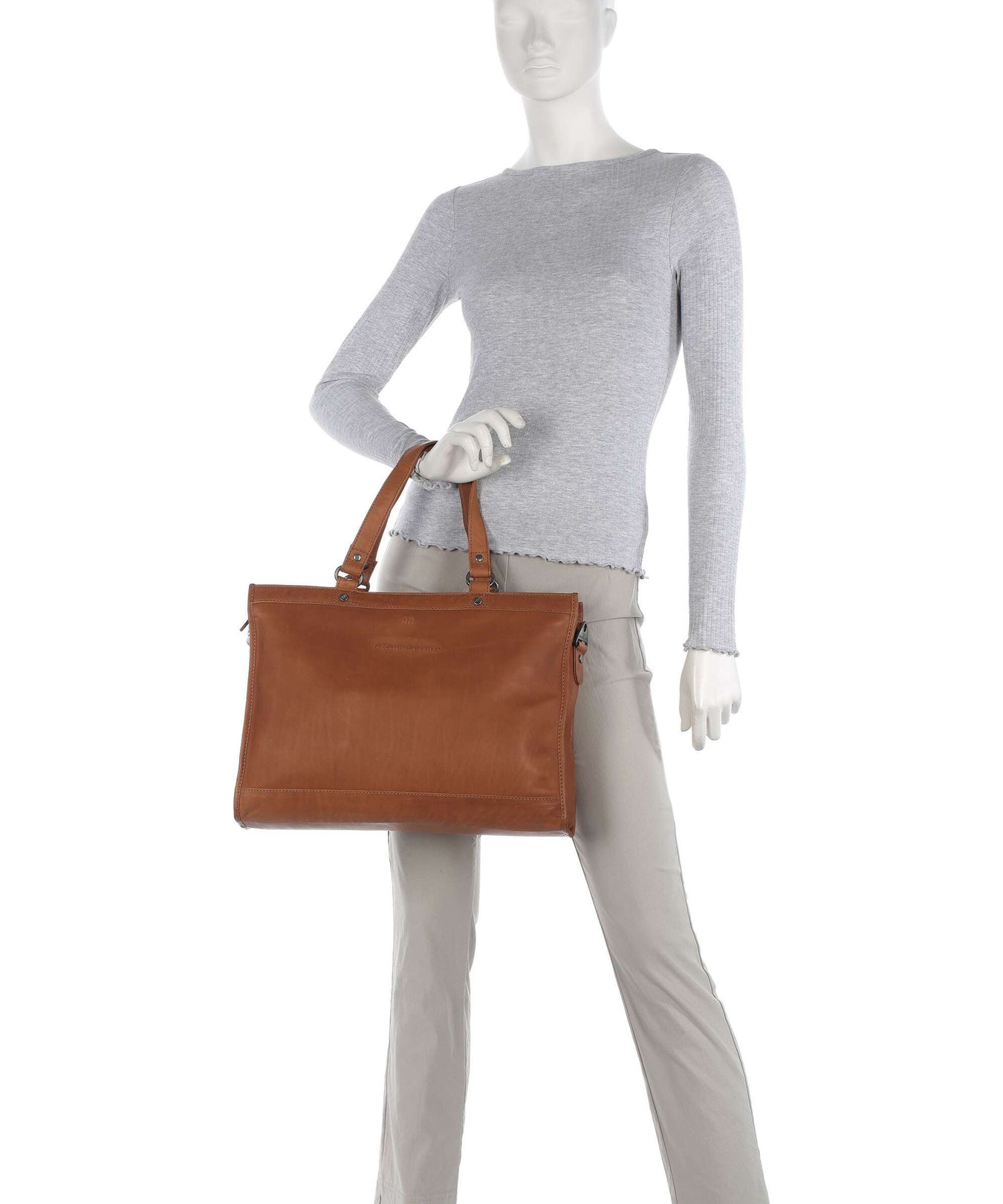 The Chesterfield Brand Cow Wax Pull Up Manly Tote bag cognac