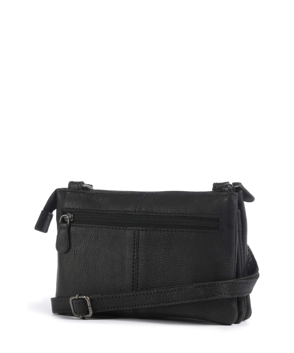 The Chesterfield Brand Washed Waxed Cow Osaka Crossbody bag black