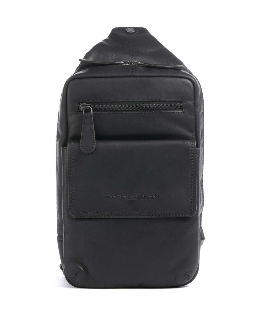 The Chesterfield Brand Wax Pull Up Cow Turelle Sling bag black