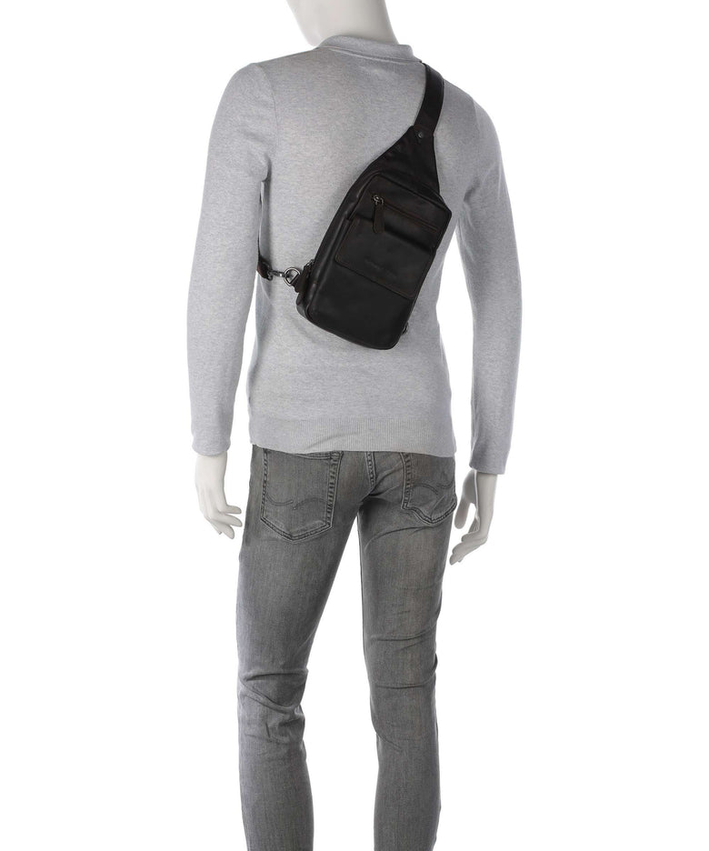 The Chesterfield Brand Wax Pull Up Cow Turelle Sling bag brown