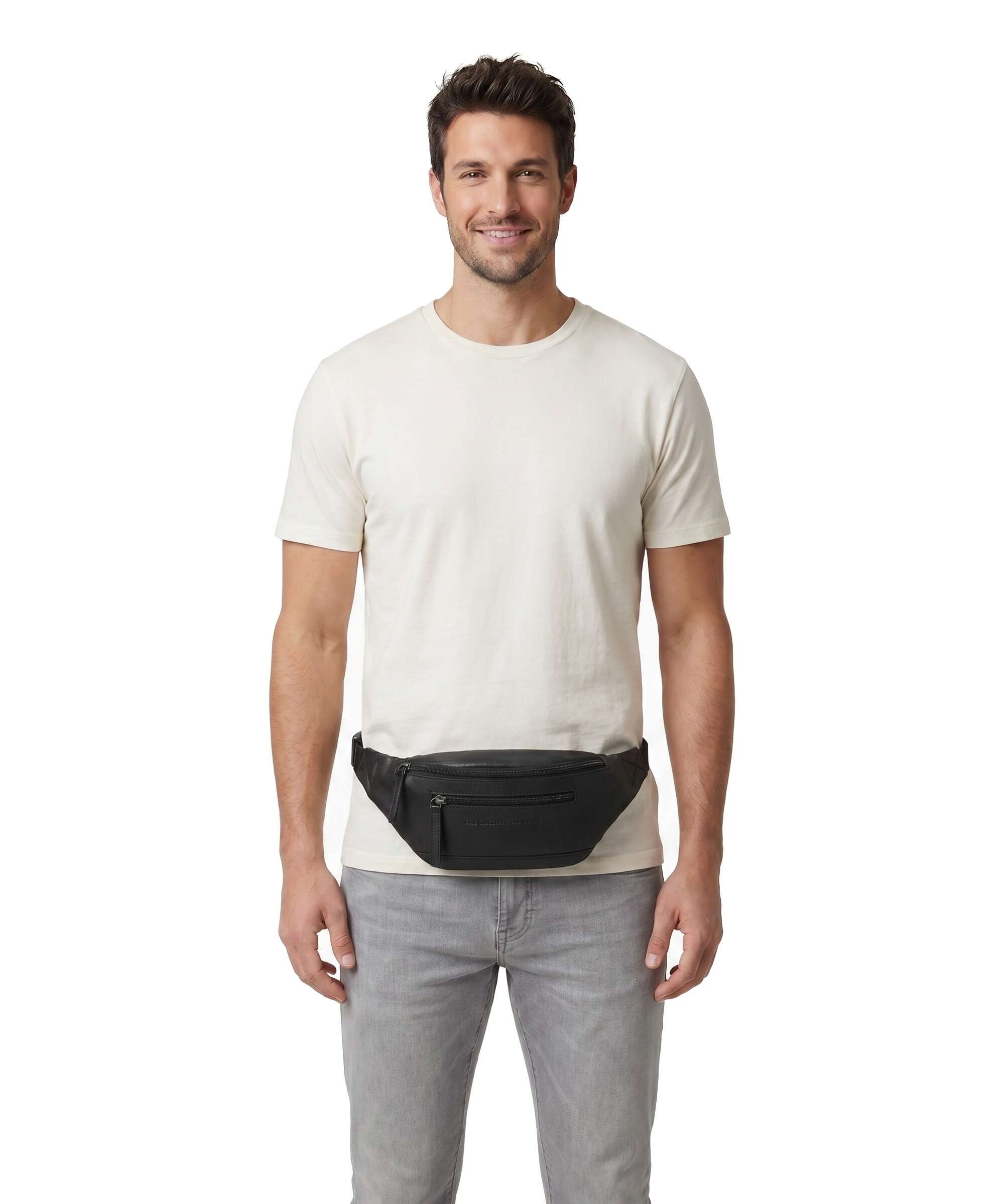 The Chesterfield Brand Wax Pull Up Cow Brana Belt bag black