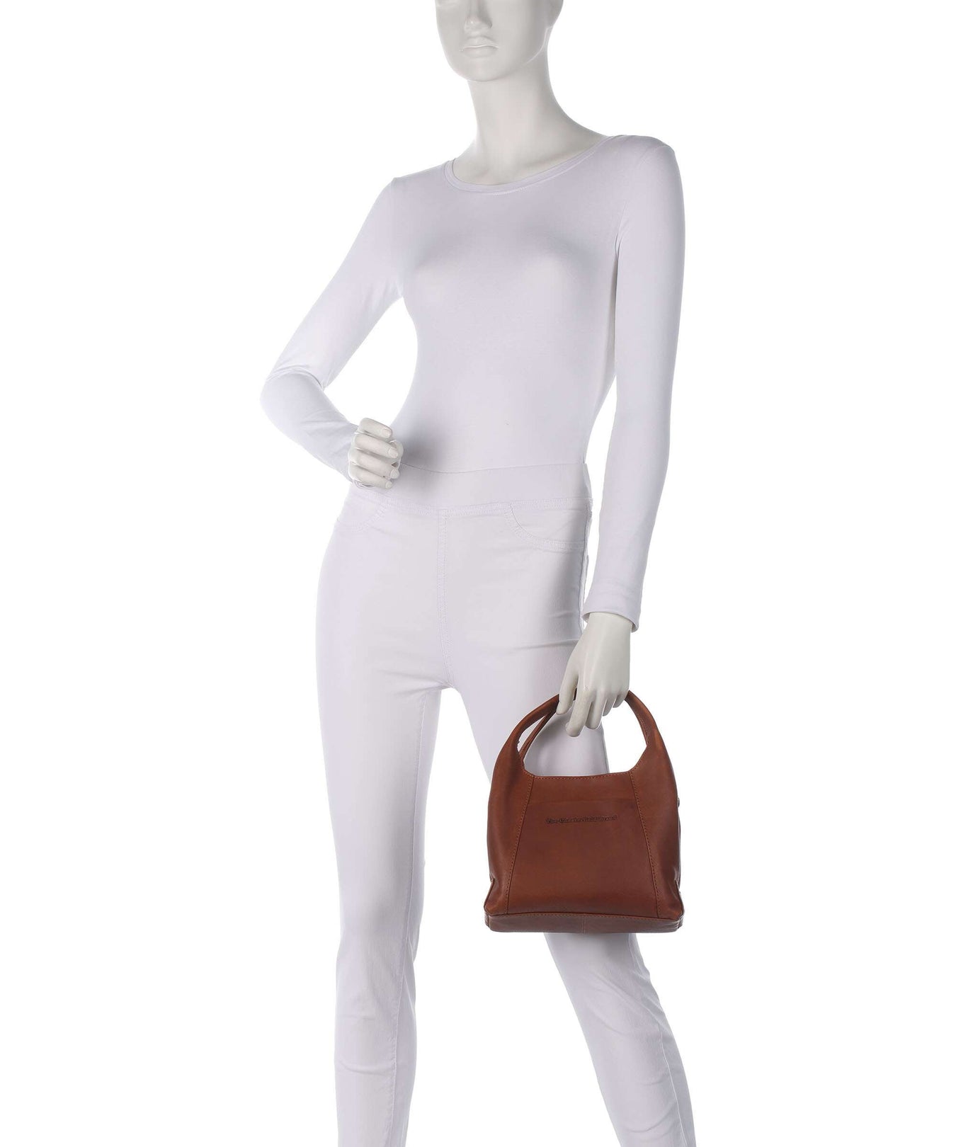 The Chesterfield Brand Wax Pull Up Cow Lunera Handbag cognac