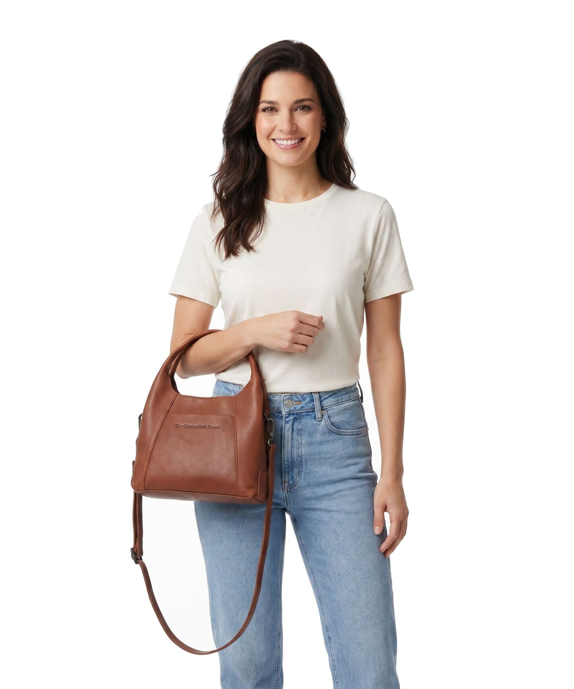 The Chesterfield Brand Wax Pull Up Cow Lunera Handbag cognac