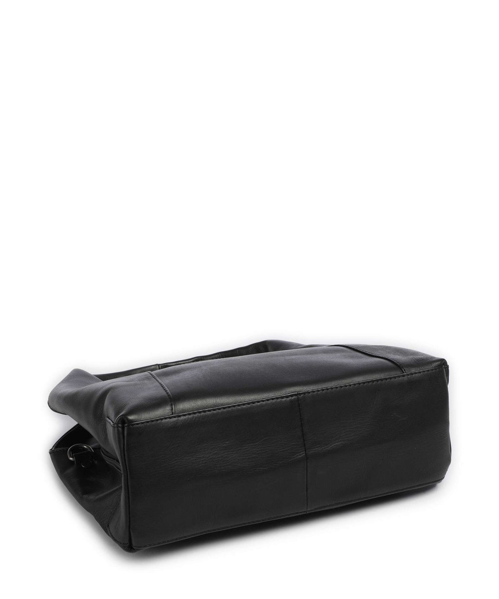 The Chesterfield Brand Wax Pull Up Cow Salina Handbag black