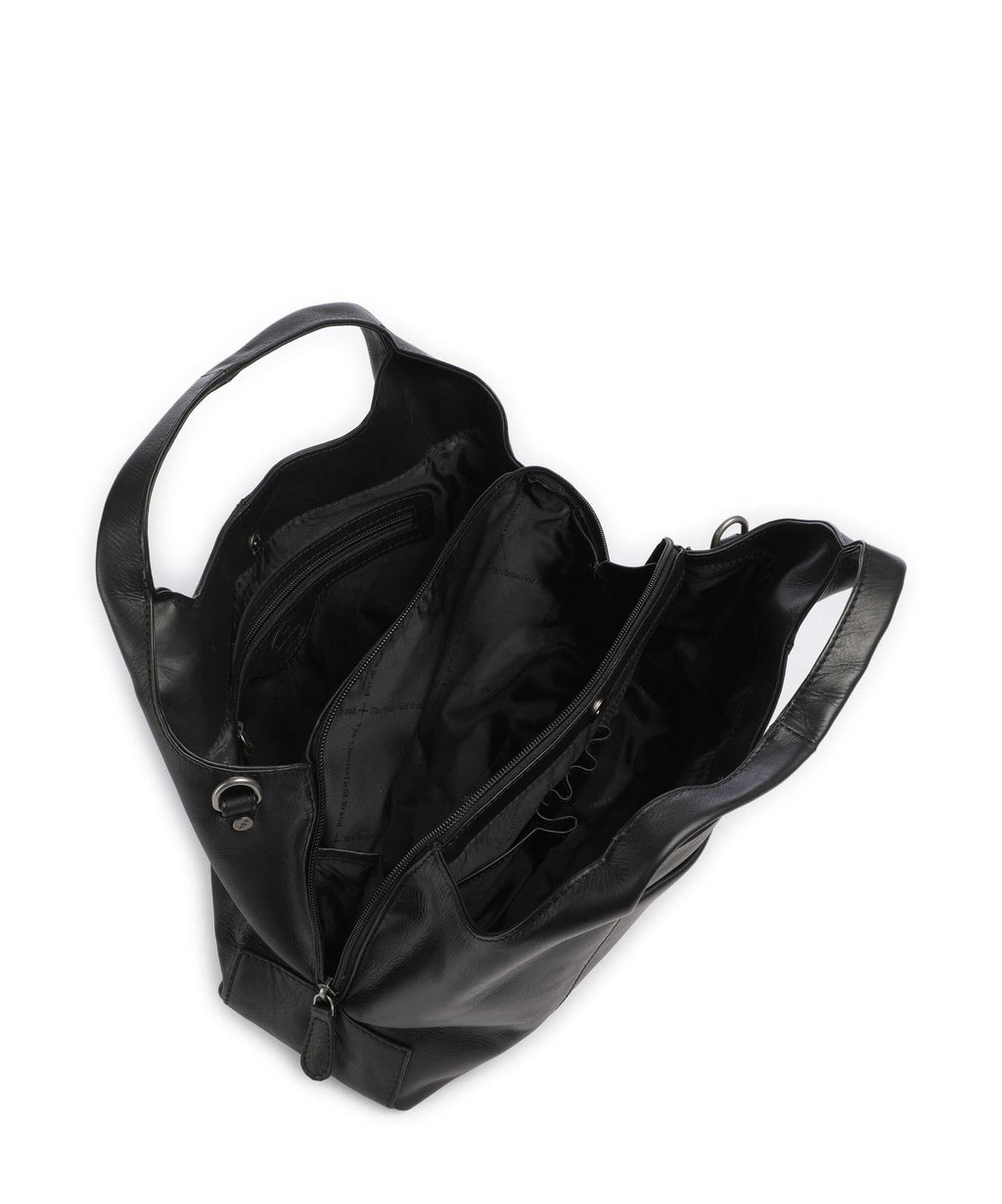 The Chesterfield Brand Wax Pull Up Cow Salina Handbag black