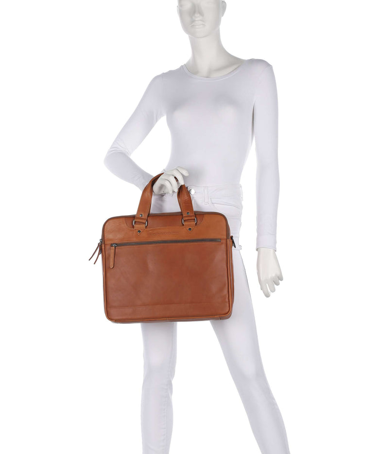 The Chesterfield Brand Wax Pull Up Cow Montara Laptop bag cognac
