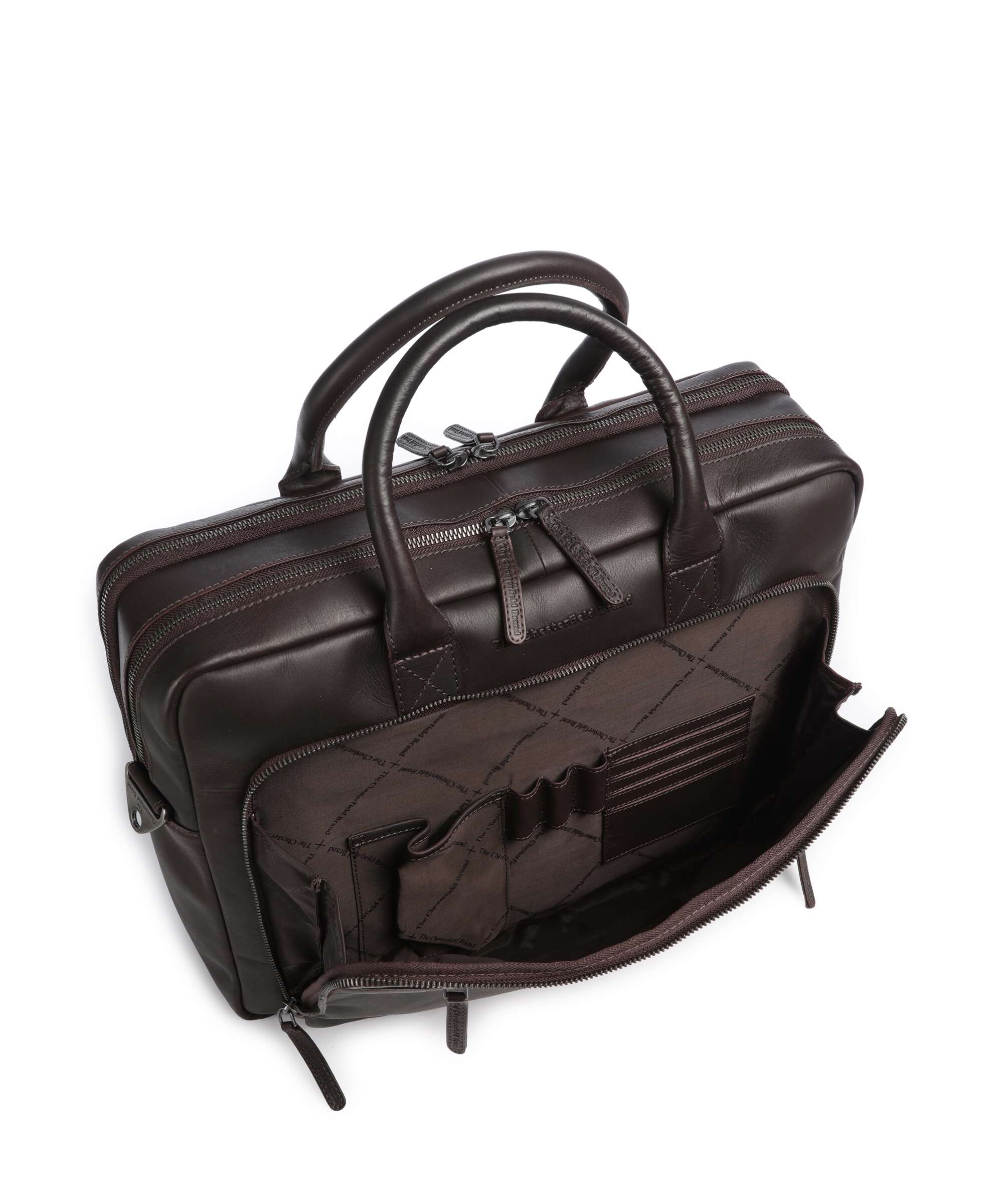 The Chesterfield Brand Wax Pull Up Cow Tacama Laptop bag brown