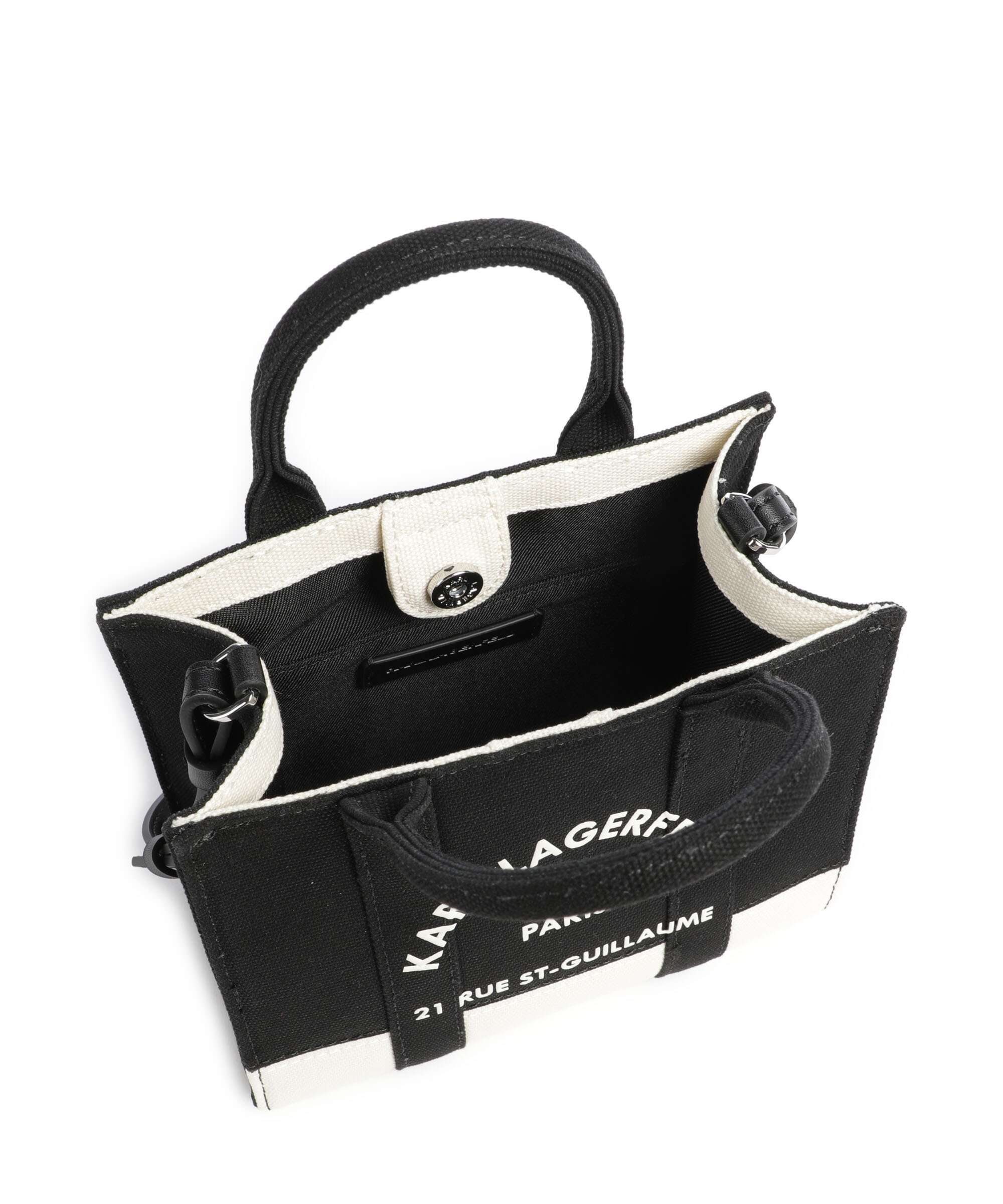 Karl Lagerfeld K/Rue St Guillaume Medium Handbag cannoli cream/black