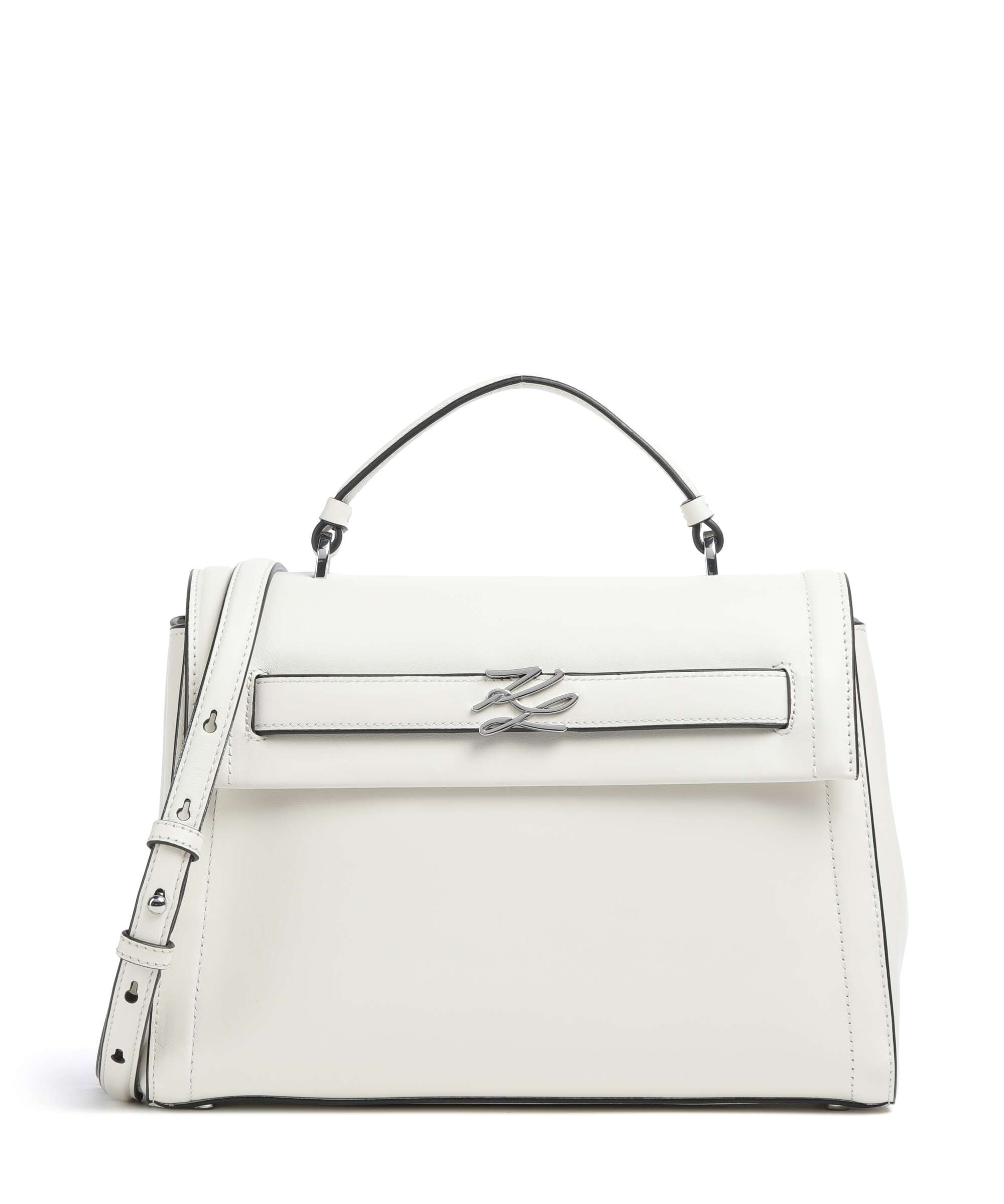 特別限定モデル　Ultra Light POUCH（Special White） Karl Lagerfeld K/Autograph Medium Handbag leather off white