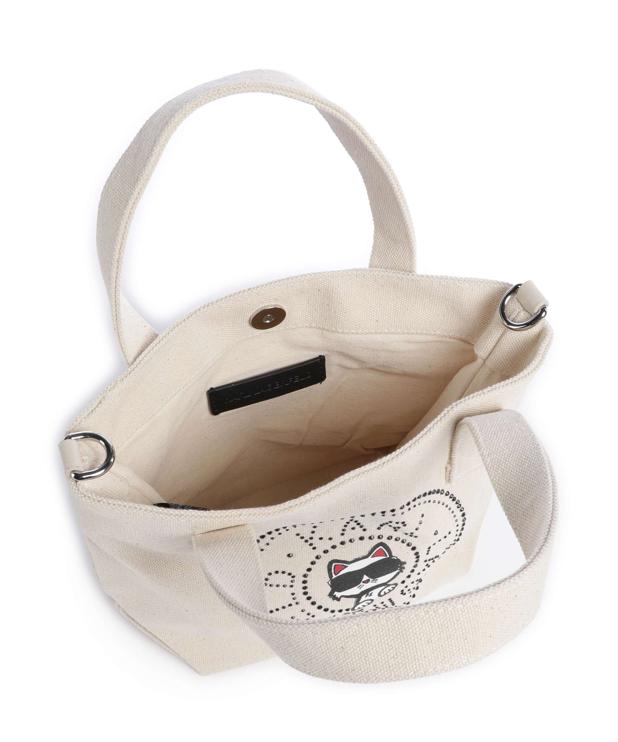Karl Lagerfeld Ikon Circle Choupette Small Handbag off white