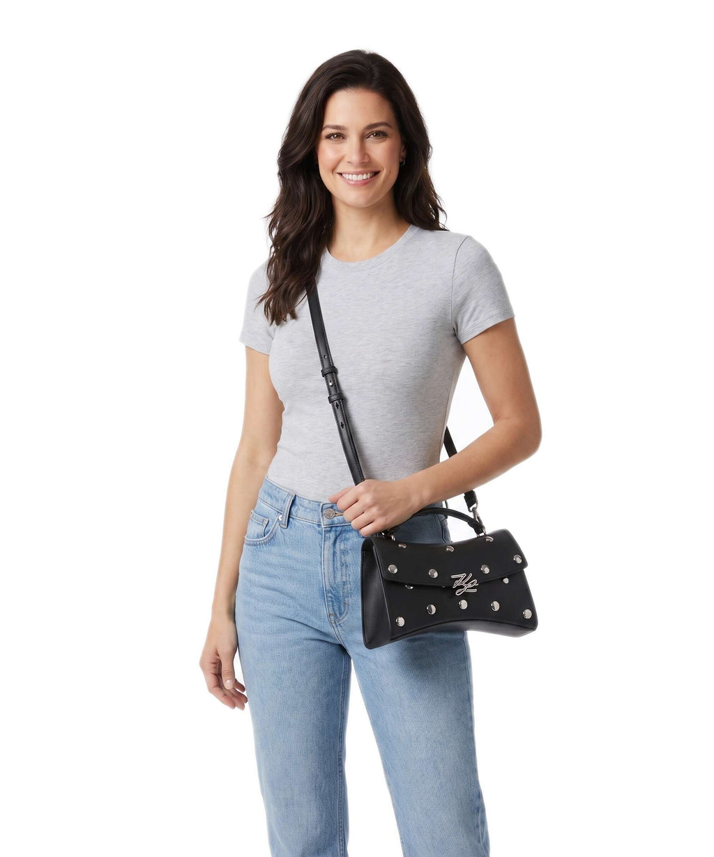 Karl Lagerfeld K/Autograph Twist Crossbody bag black embellishment